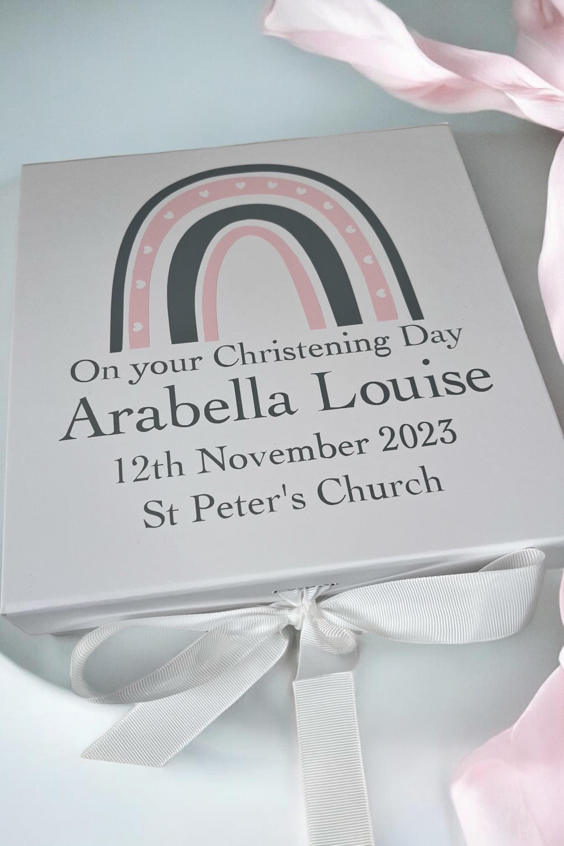 Personalised Christening Gift Box: Rainbow Keepsake Box - image 3