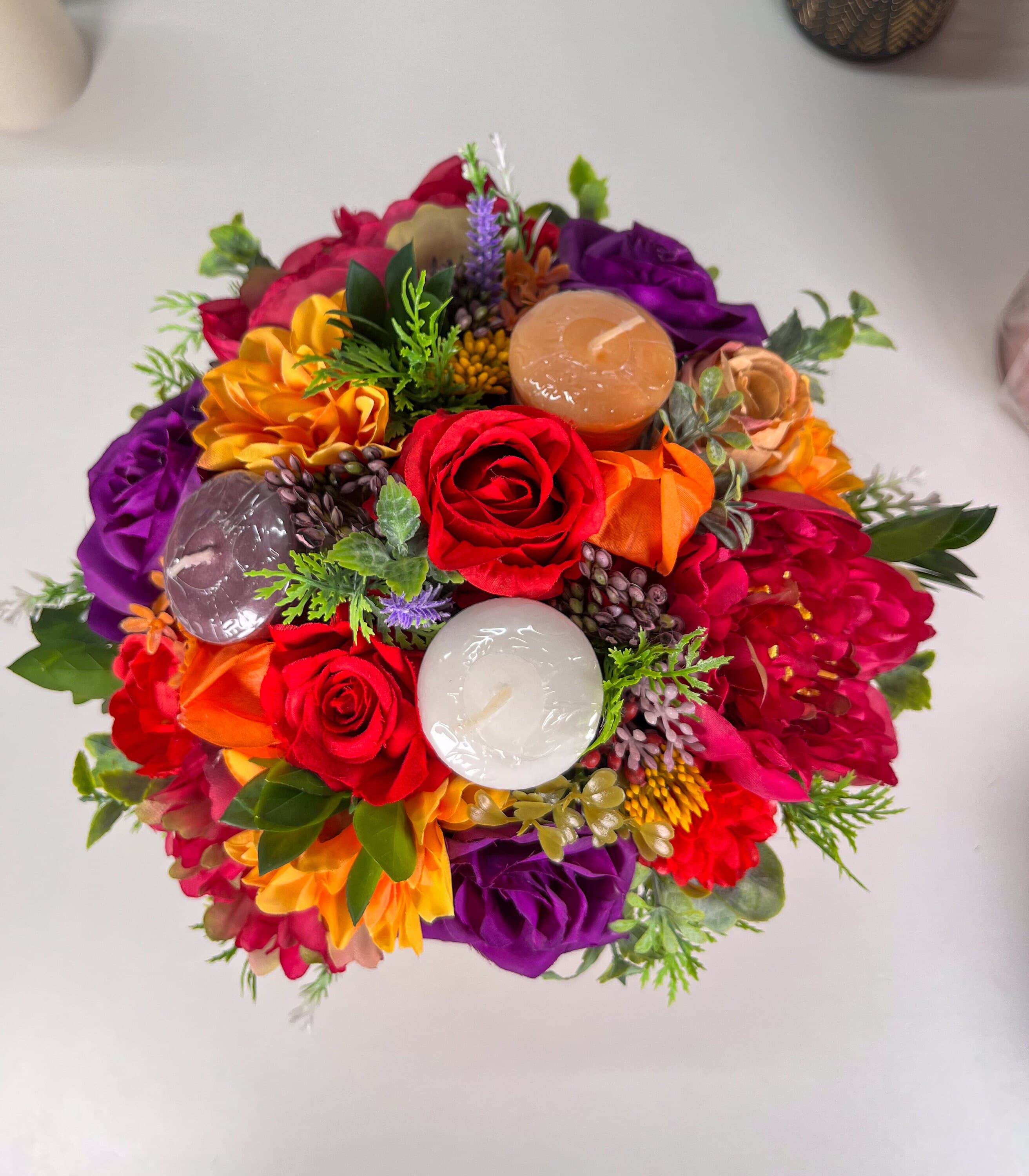 Candles and flowers