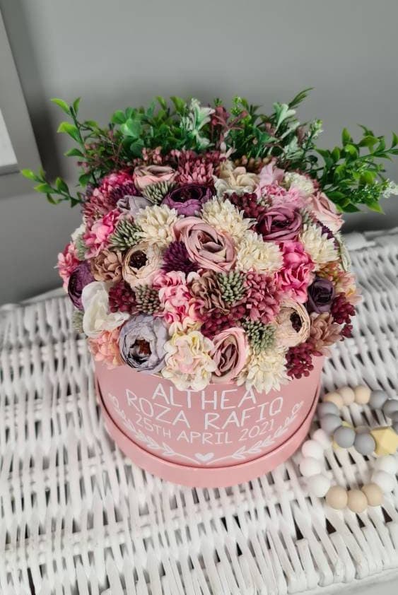 Artificial Floral Bouquet, Personalized Baby Gift, Nursery Decor - image 5