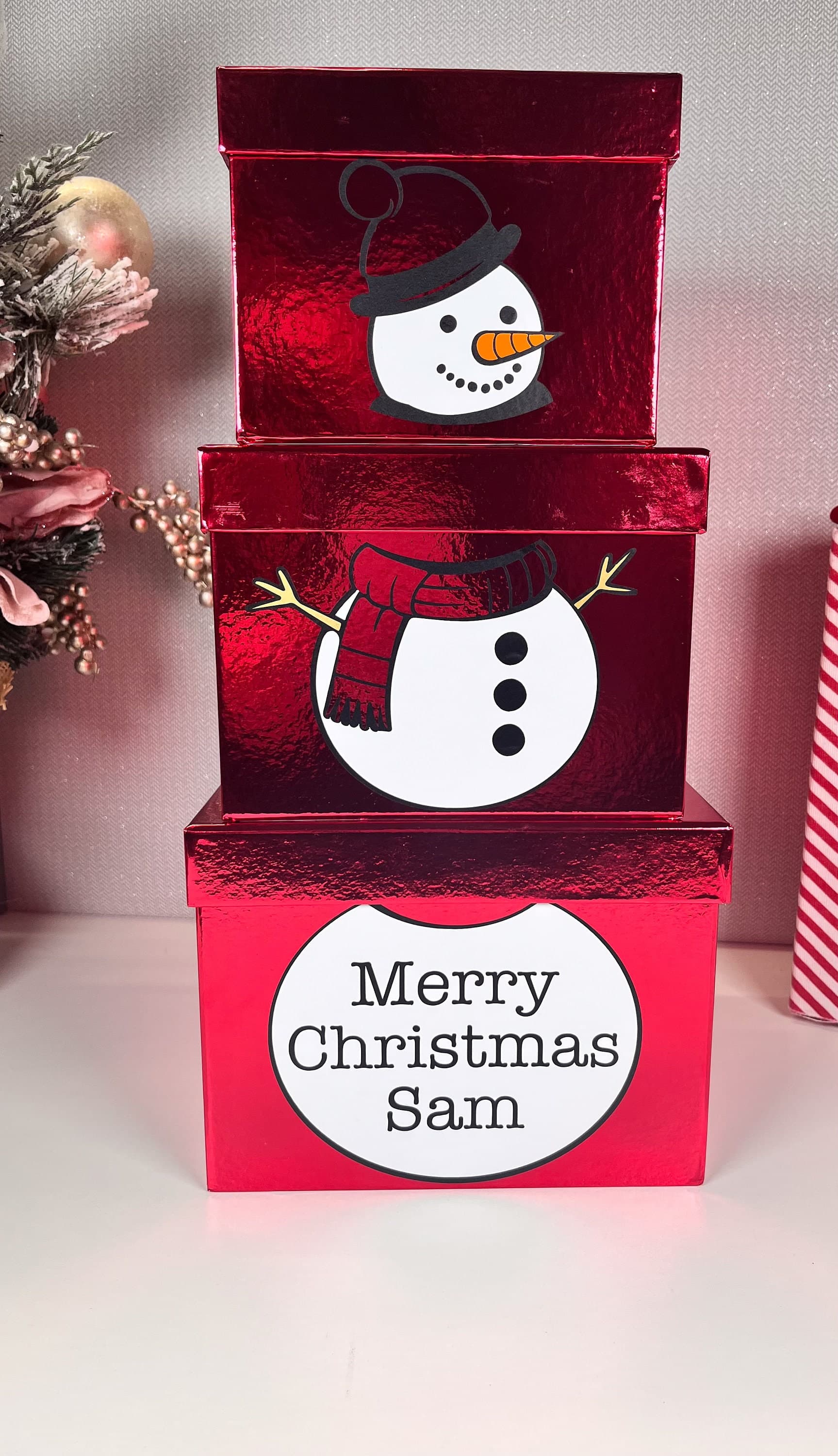 Personalised Stackable Christmas Gift Box, Santa Design - image 5