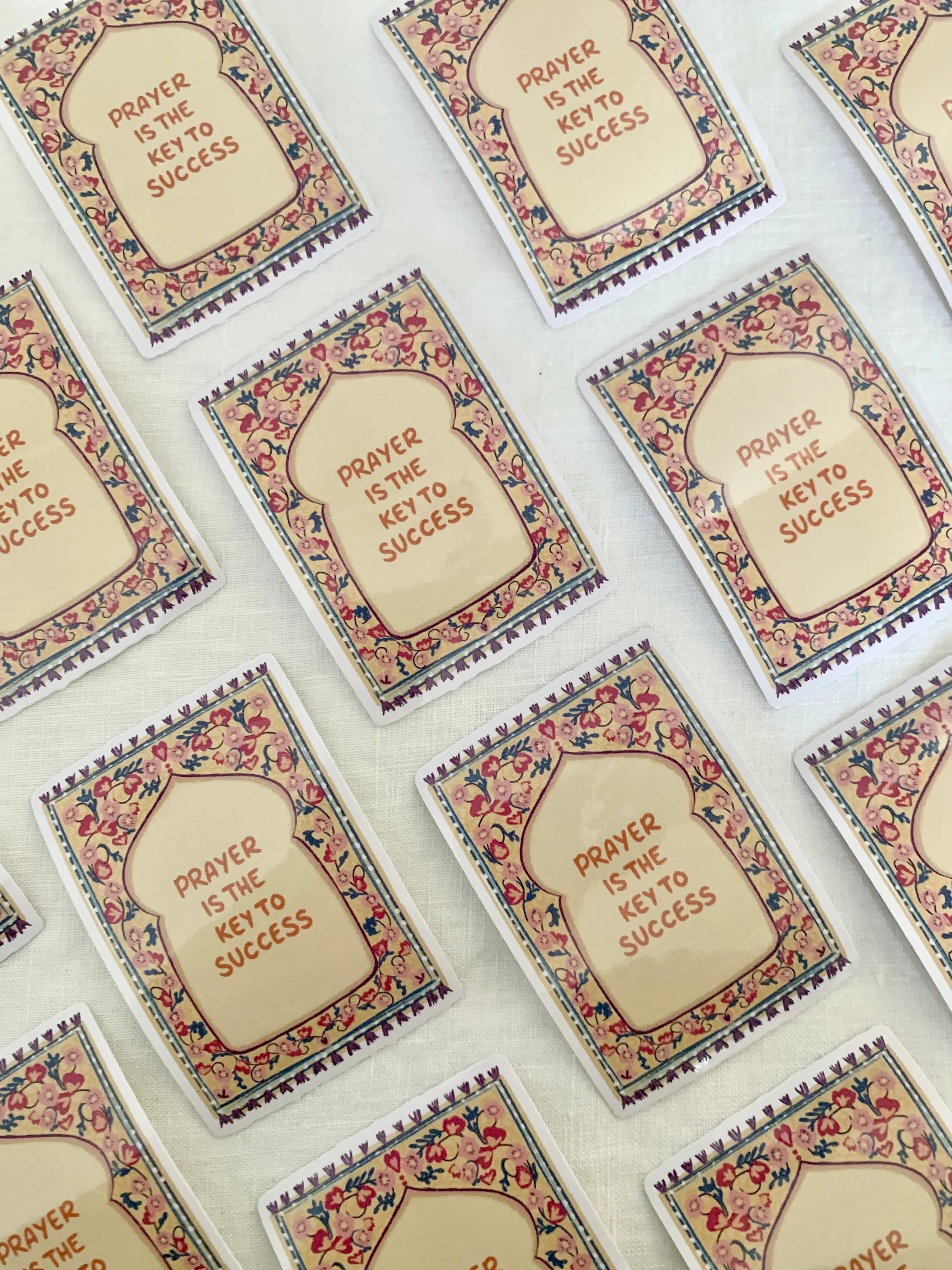 Floral Prayer Rug Vinyl Sticker, Islamic Muslim Art Decal - image 3