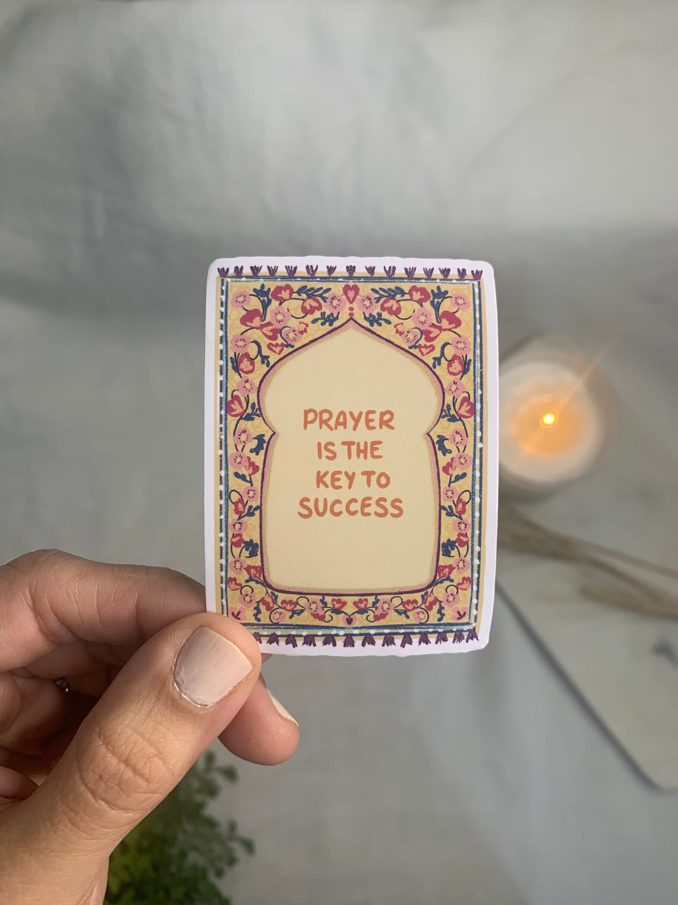 Floral Prayer Rug Vinyl Sticker, Islamic Muslim Art Decal - image 4