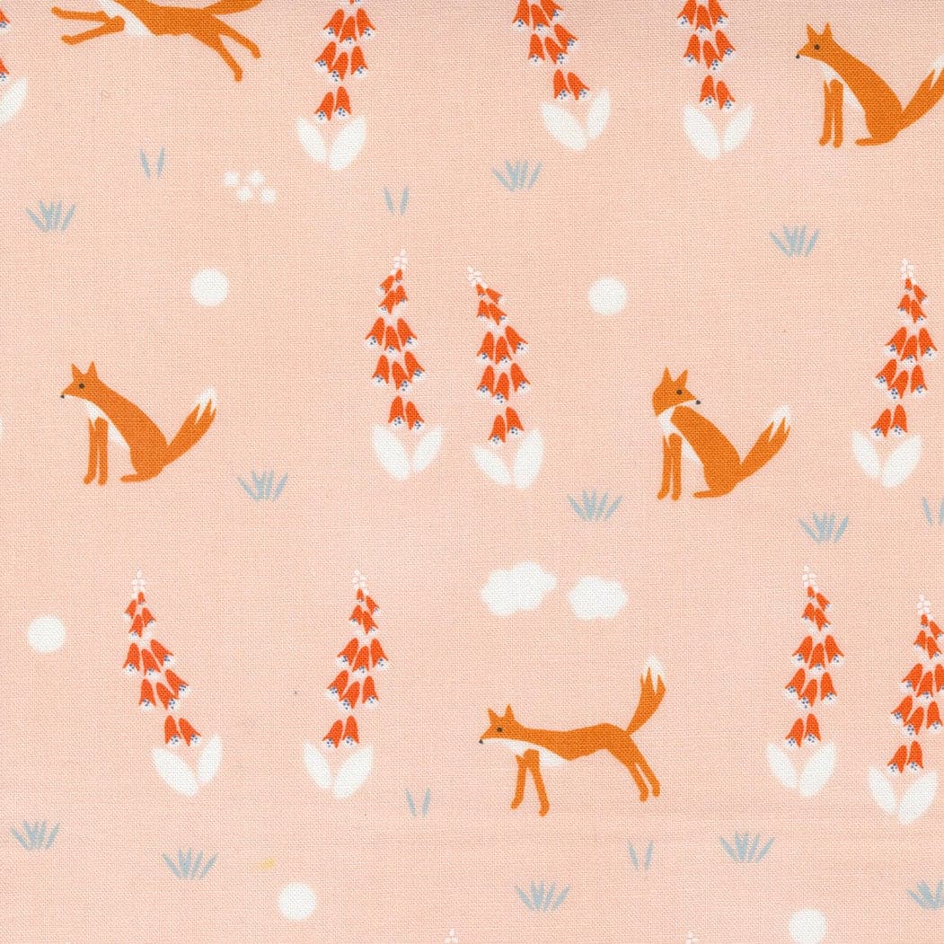 Moda - Meander - Foxes on blush - fabric for sewing, fabric for quilting, Aneela Hoey fabric, horse fabric
