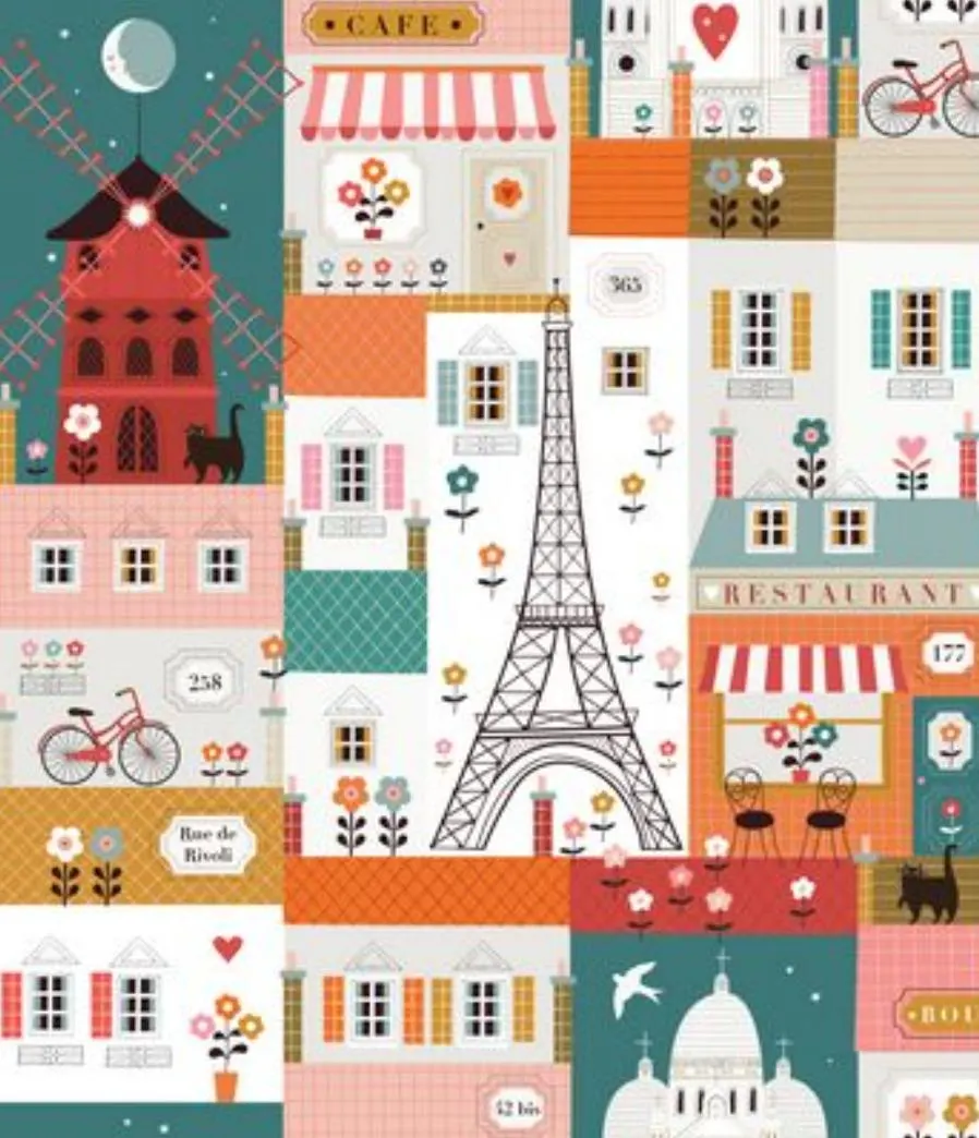 Bon Voyage - Dashwood Studio - Quartiers De Paris - quilting fabric - sewing fabric