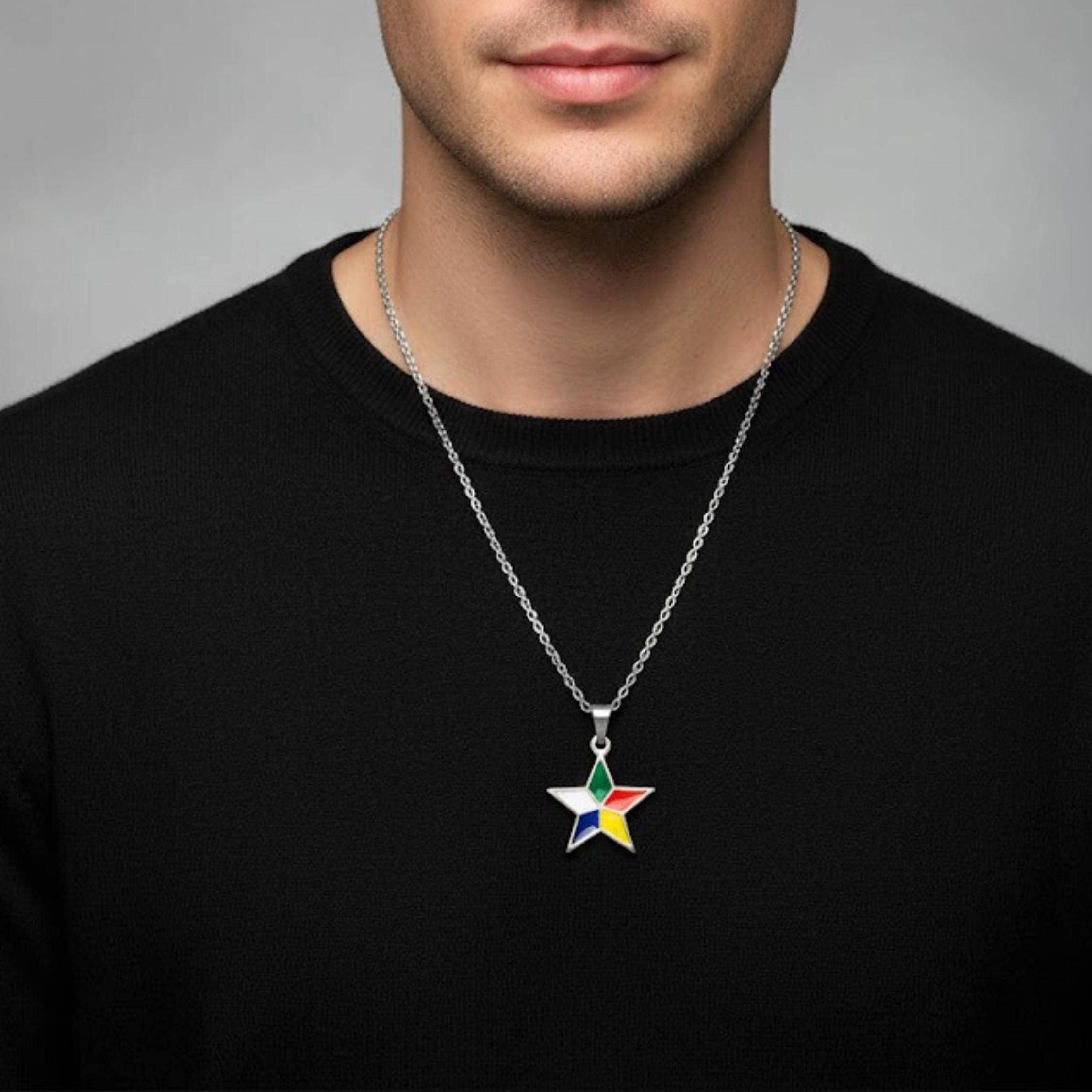 Druze Star Pendant Necklace - image 3