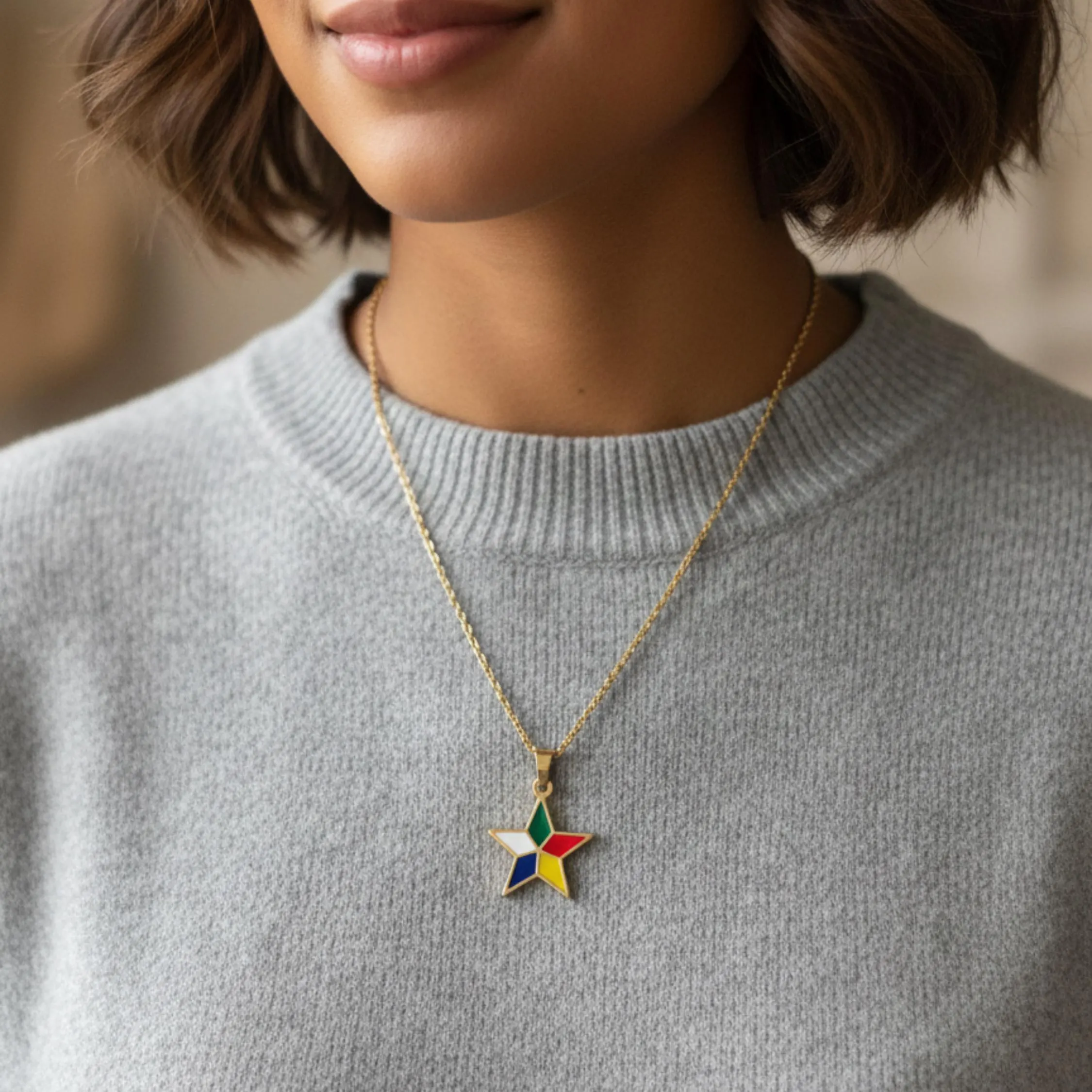 Druze Star Pendant Necklace - image 4