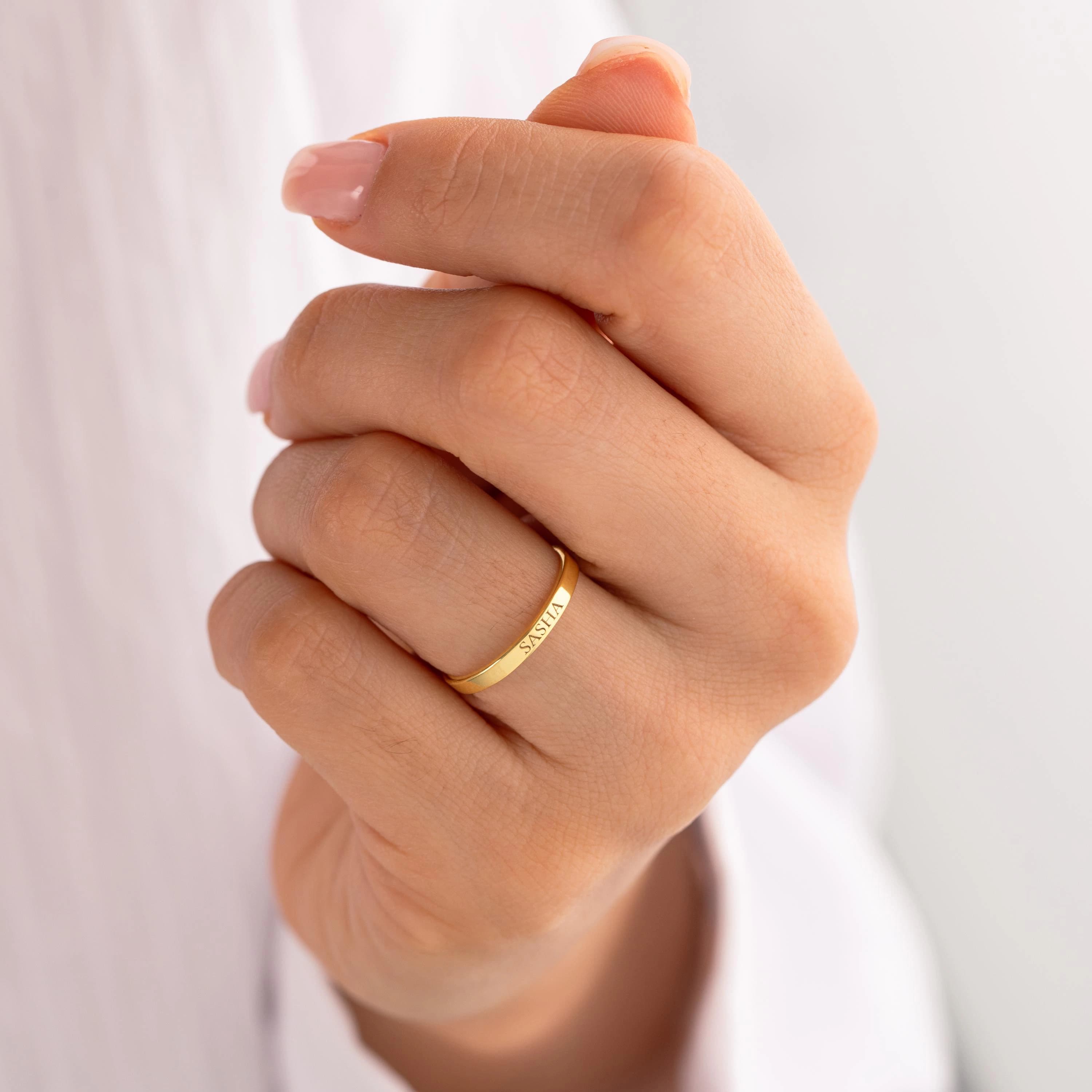 14k Gold Dainty Name Ring , 14k Gold 2mm Tinny Wedding Bands, Custom Engraved Band Ring, Personalized Name Ring , Mothers day gifts
