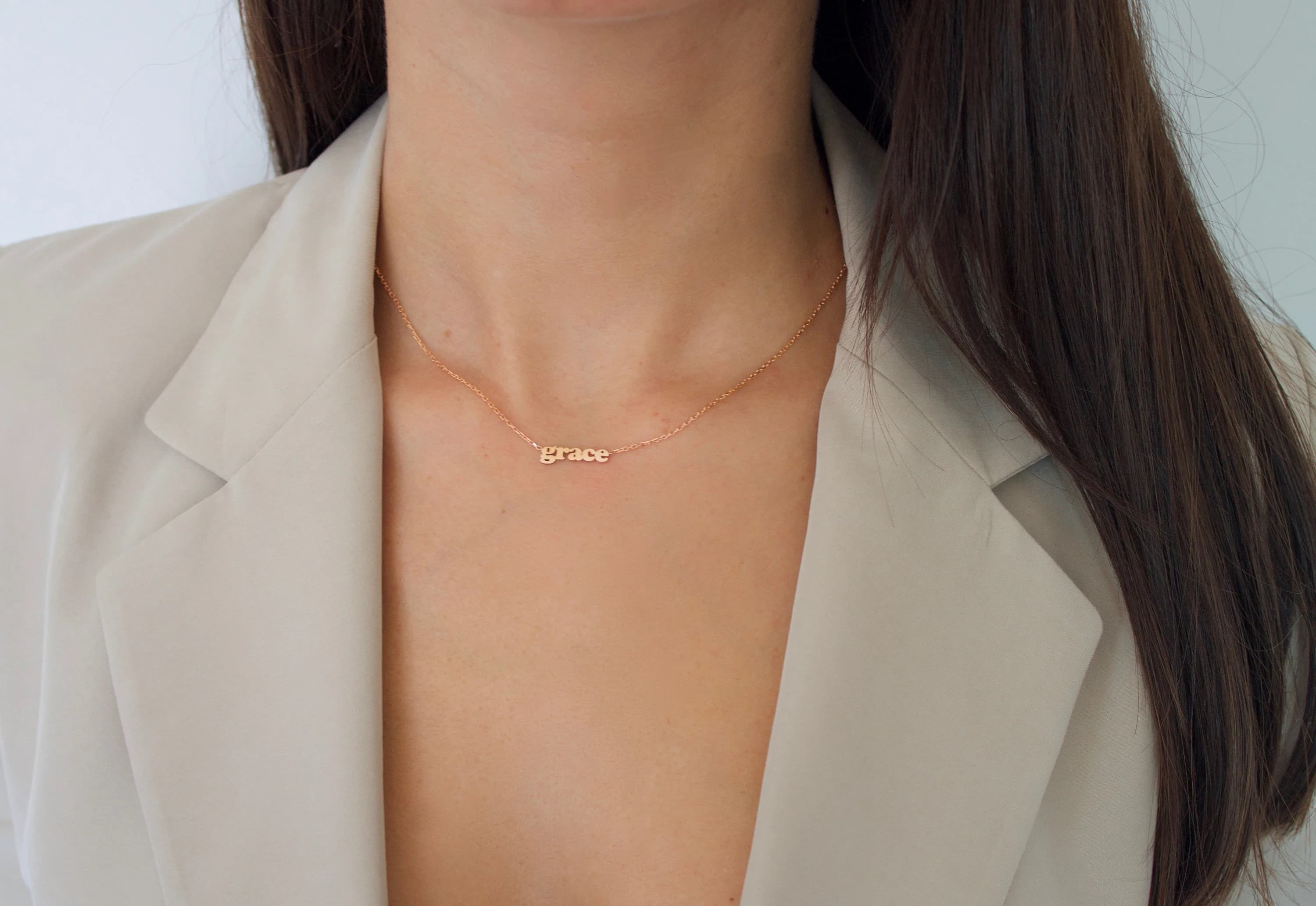14K Gold Name Necklace , Gold Name Necklace , Gold Name Necklace , Personalized Jewelry, Personalized Gifts, Gifts for her, Mothers Day Gift - image 4