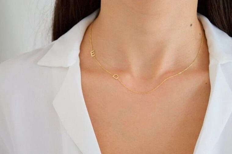 14k solid gold initial Necklace,Initial Necklace, Personalized Jewelry, Personalized Christmas Gifts, Letter necklace, Mothers Day Gift - image 2