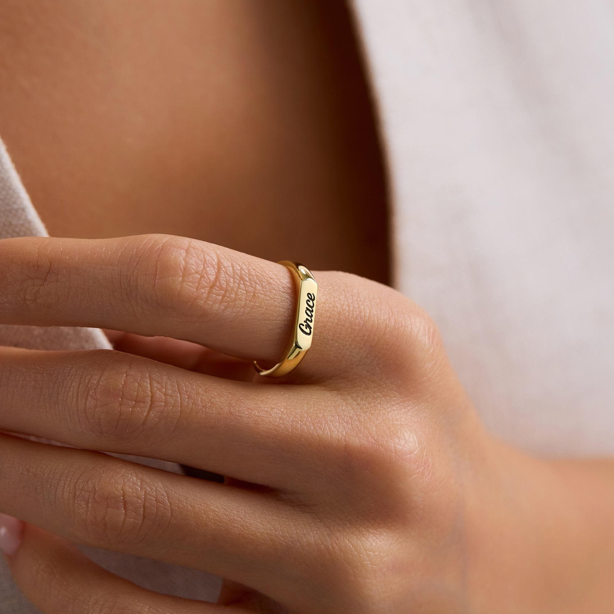 Personalized Custom Name Ring, Dainty Name Ring, Engraved Ring, Name Jewelry, 14K Solid Gold Name Ring, Ring for Women, Mothers Day Gifts - image 4