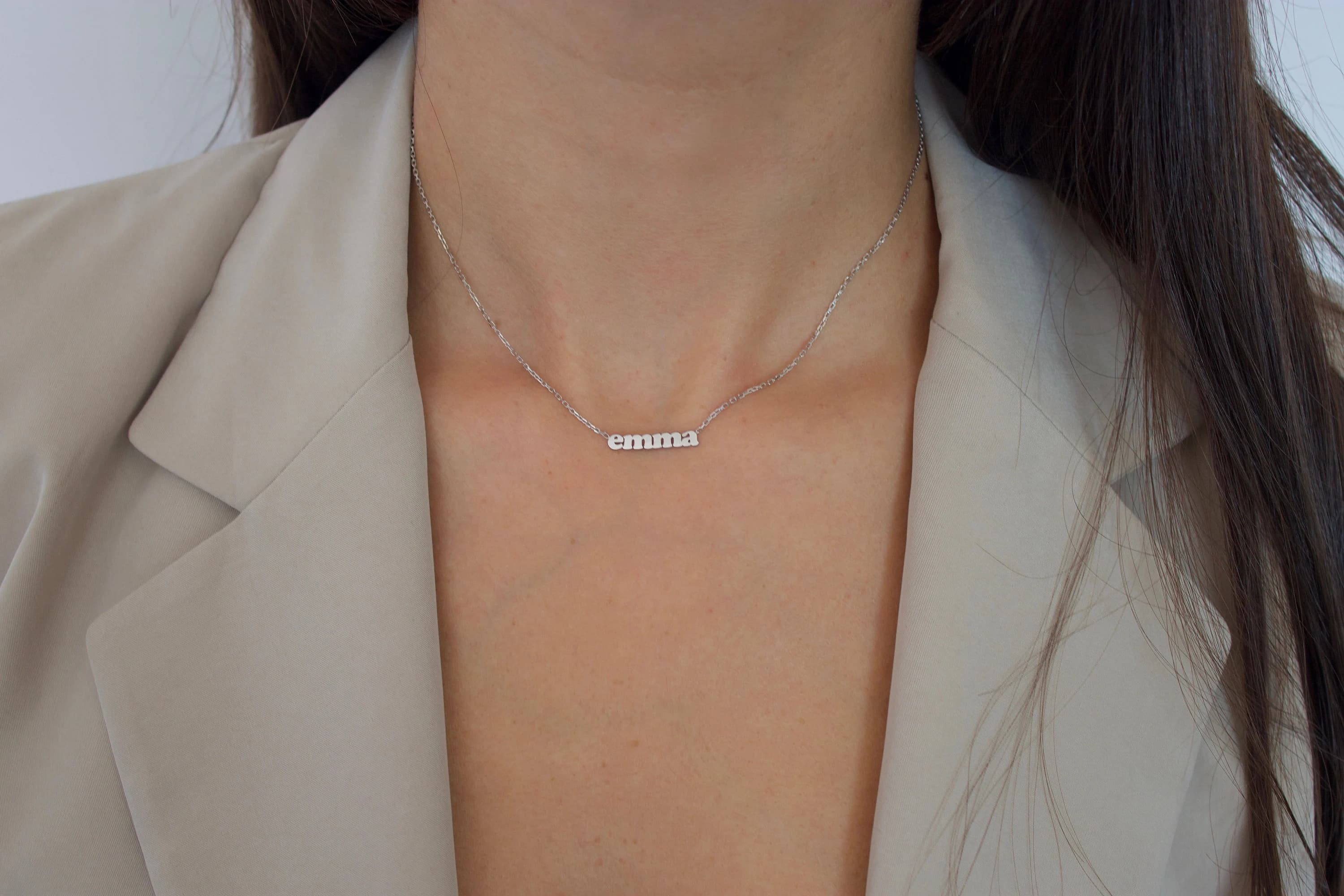 14K Gold Name Necklace , Gold Name Necklace , Gold Name Necklace , Personalized Jewelry, Personalized Gifts, Gifts for her, Mothers Day Gift - image 2