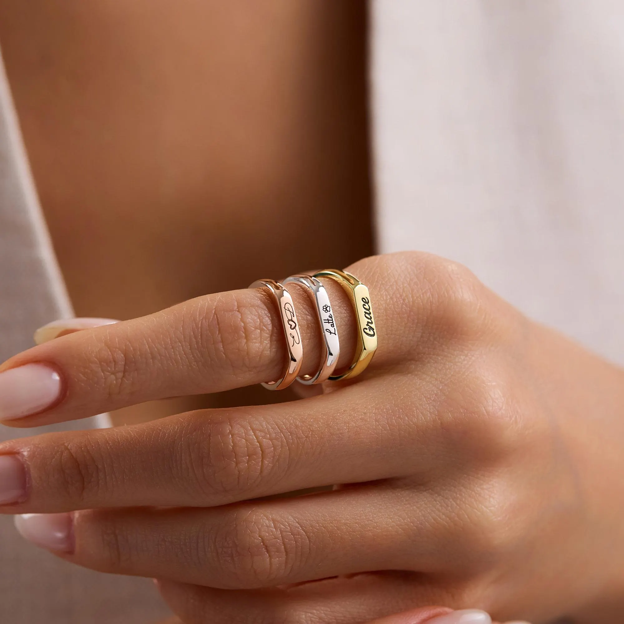 Personalized Custom Name Ring, Dainty Name Ring, Engraved Ring, Name Jewelry, 14K Solid Gold Name Ring, Ring for Women, Mothers Day Gifts - image 5