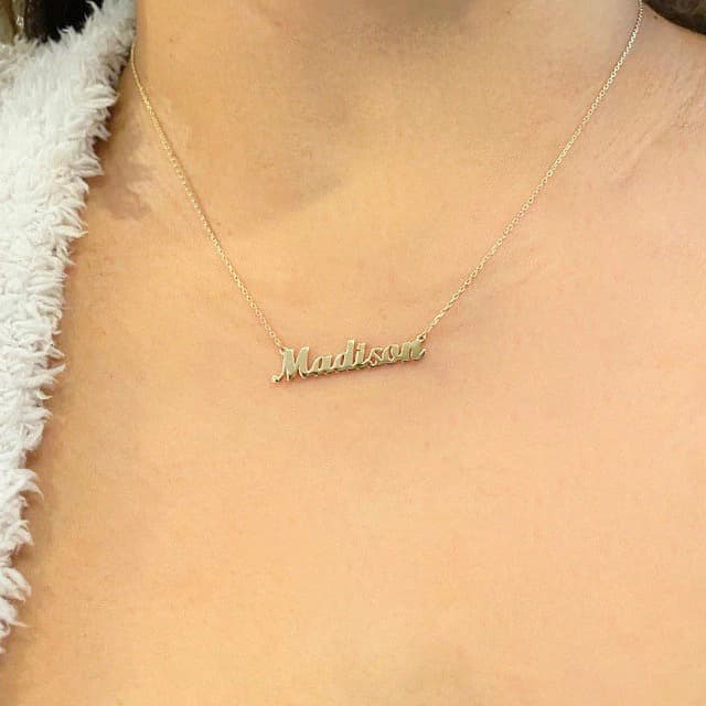 14k solid gold Name necklace ,Mini Name Necklace ,Name Necklace,Personalized Jewelry ,Personalized Gifts ,Gifts for her, Mothers Day Gift - image 4