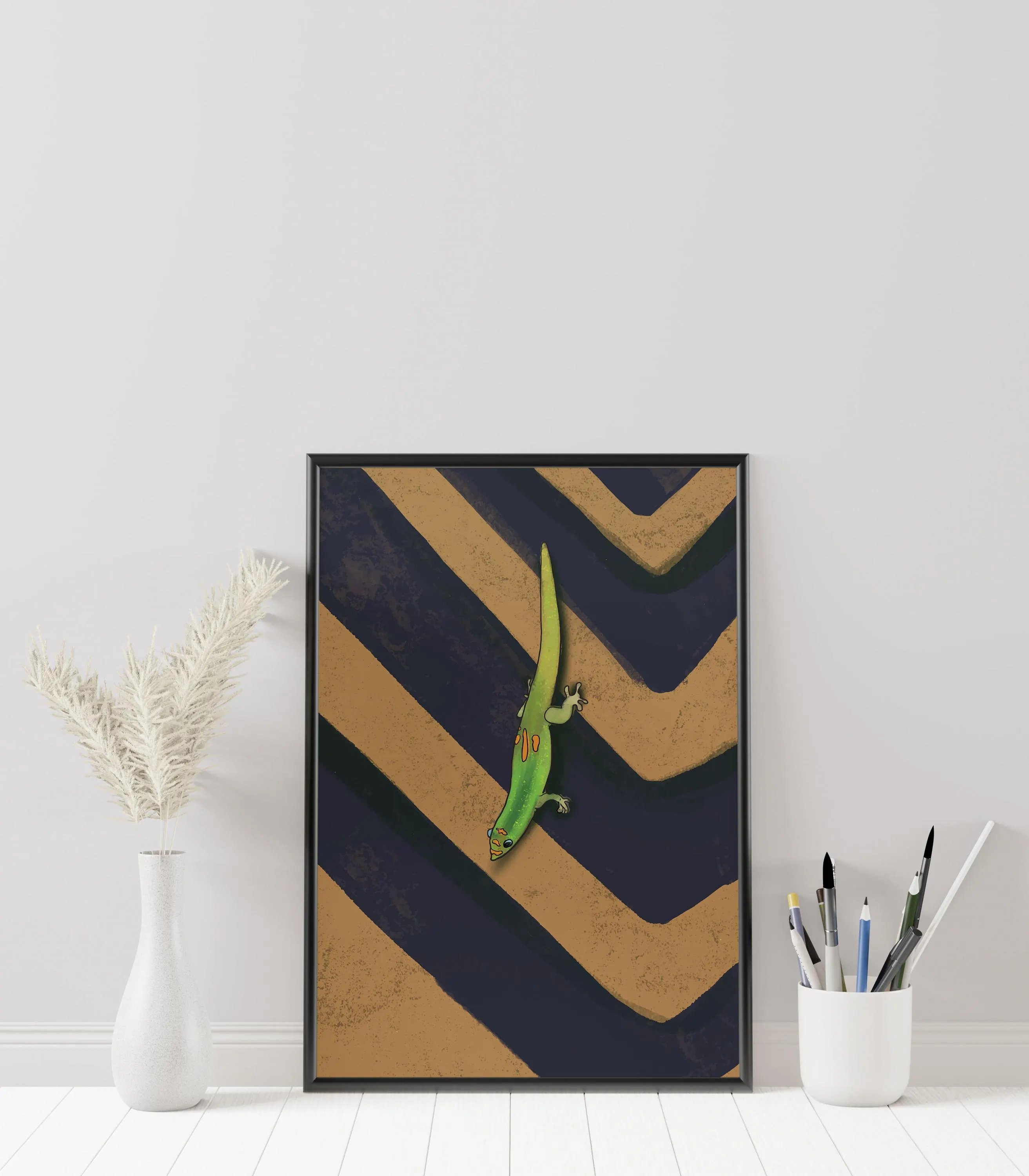 Lizard Art Poster – Reptile Portrait Poster - Gecko Wall Decor - Contemporary Abstract Animal Art - Tintzy - image 4