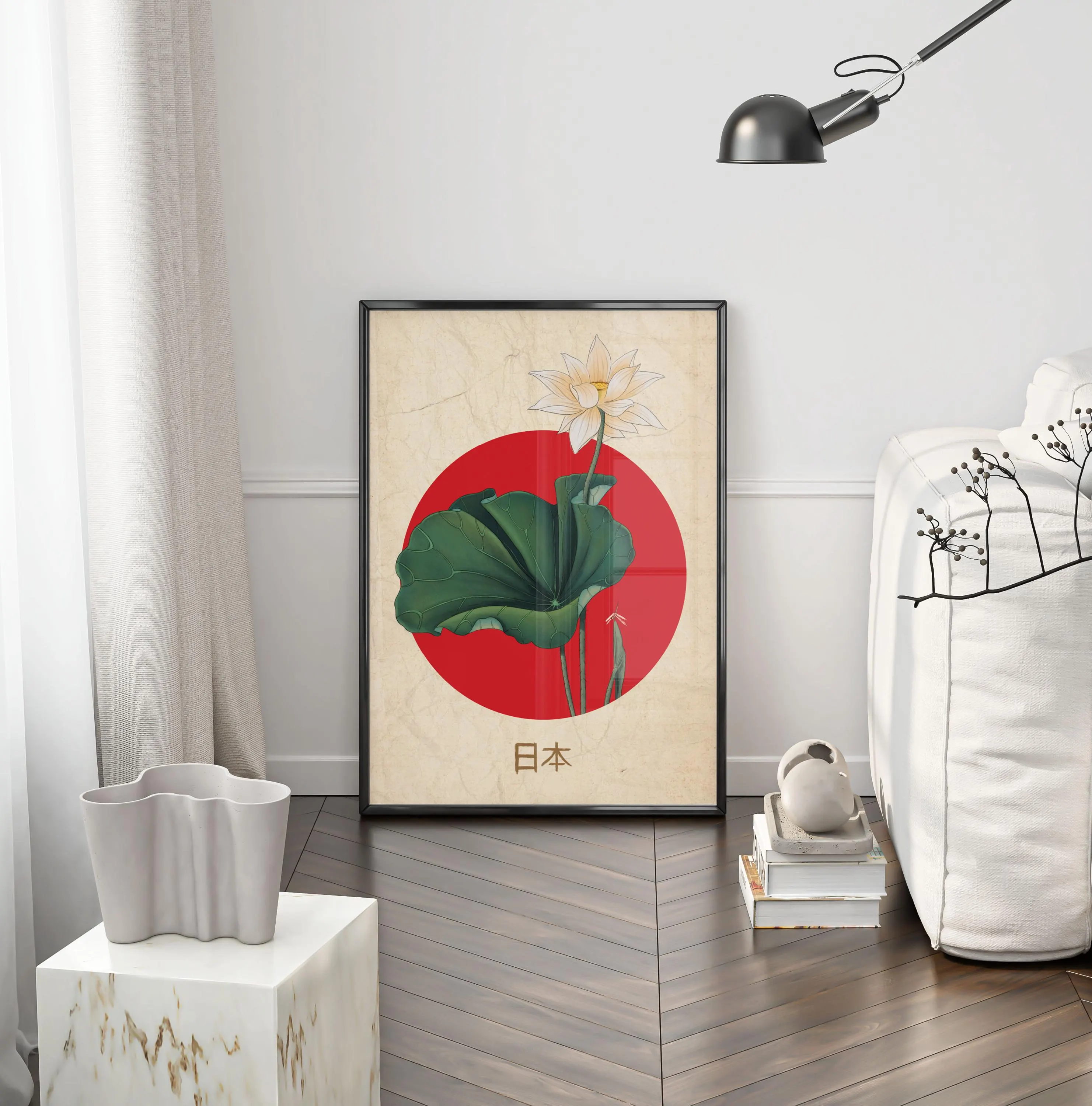 Japanese Lotus Flower Wall Art Print | Minimal Japan Floral Poster | Botanical Illustration -  Tintzy -  Tintzy - image 5