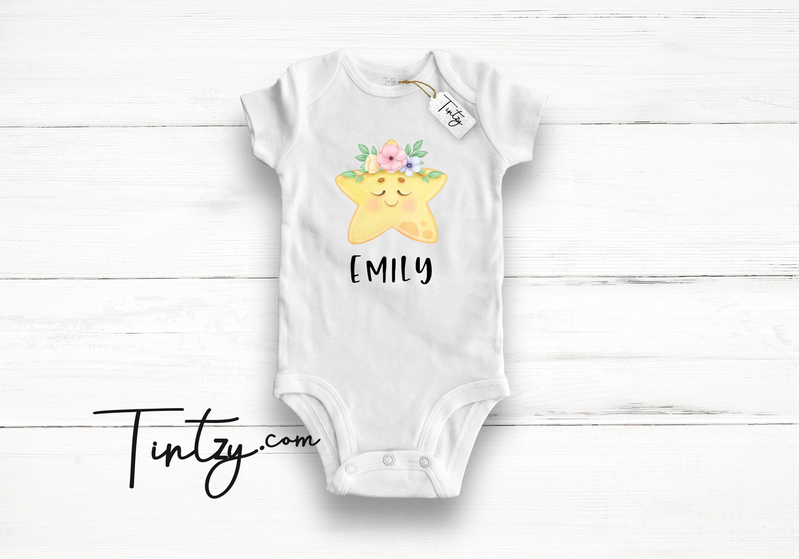 Cute Personalised Baby Grow - Organic Baby Suit , Gift For New Mum , New Baby Gift , Tintzy - - image 3