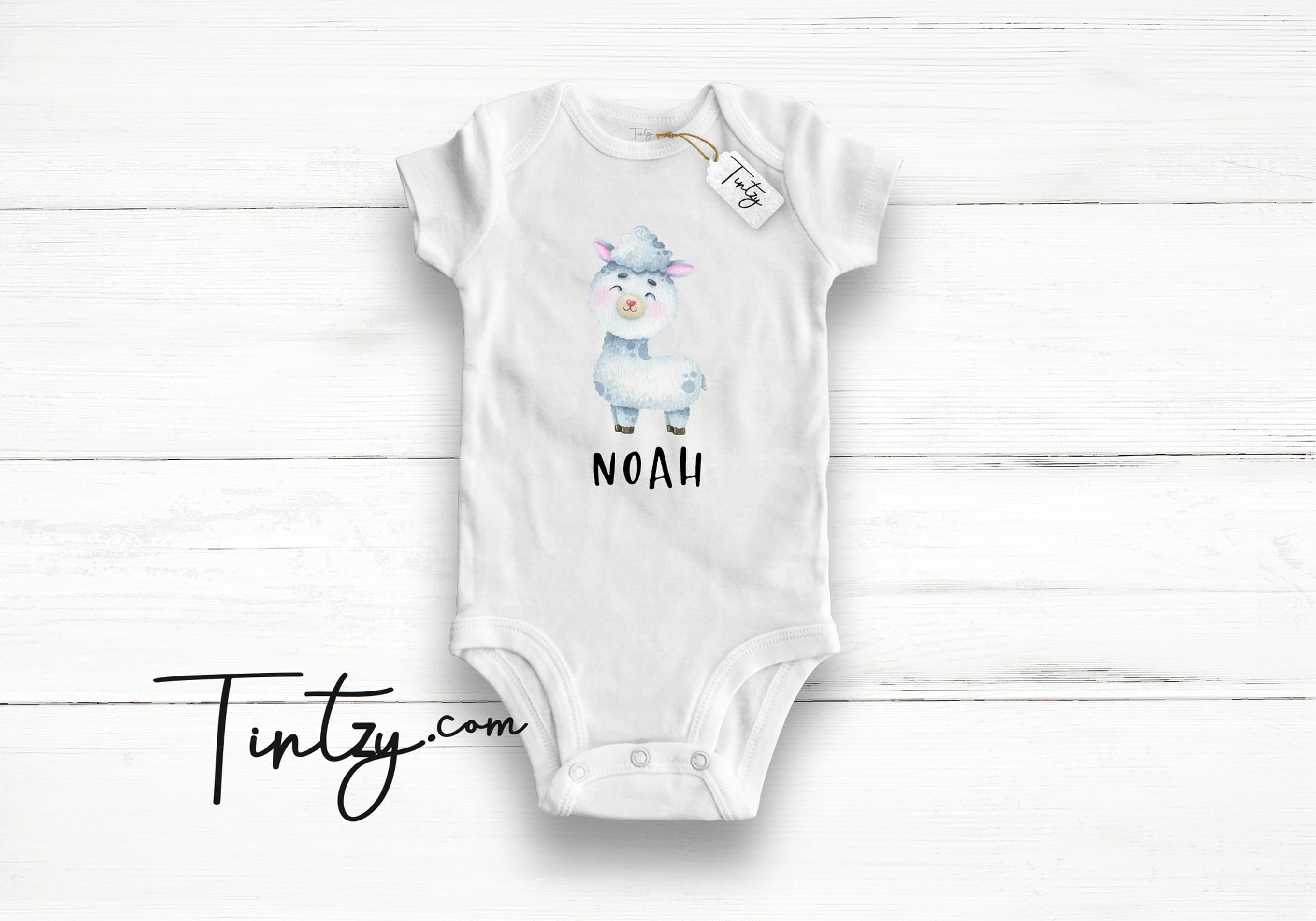 Alpaca Baby Grow , Organic Baby Gift , Personalised Baby Romper , Cute Animal Baby Suit , Baby Reveal , Baby Announcement , Llama - Tintzy - image 3
