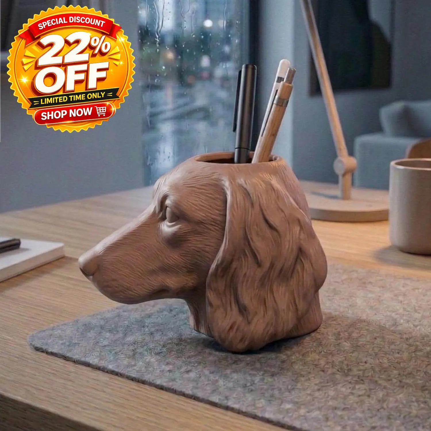 Dachshund Pen Holder, Sausage Desk Organizer, Wiener Pencil Cup, Minimalist Office Accessory, Mother's Day Gift - image 2