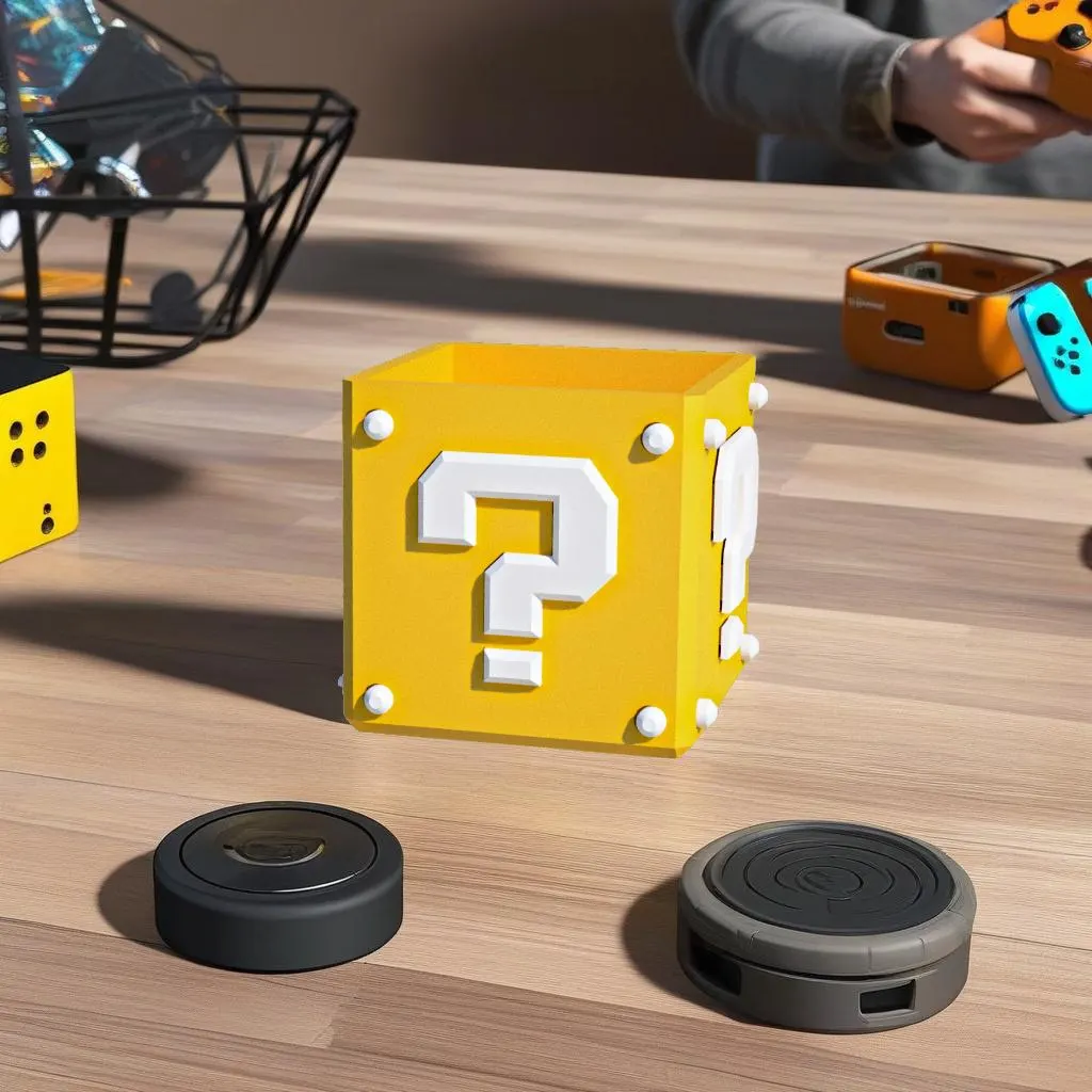 Mario Question Block Planter, Nintendo Gamer Gift, 3D Printed Succulent Pot, Video Game Desk Decor, Retro Gaming Room Accessories, Nerd Gift - image 3