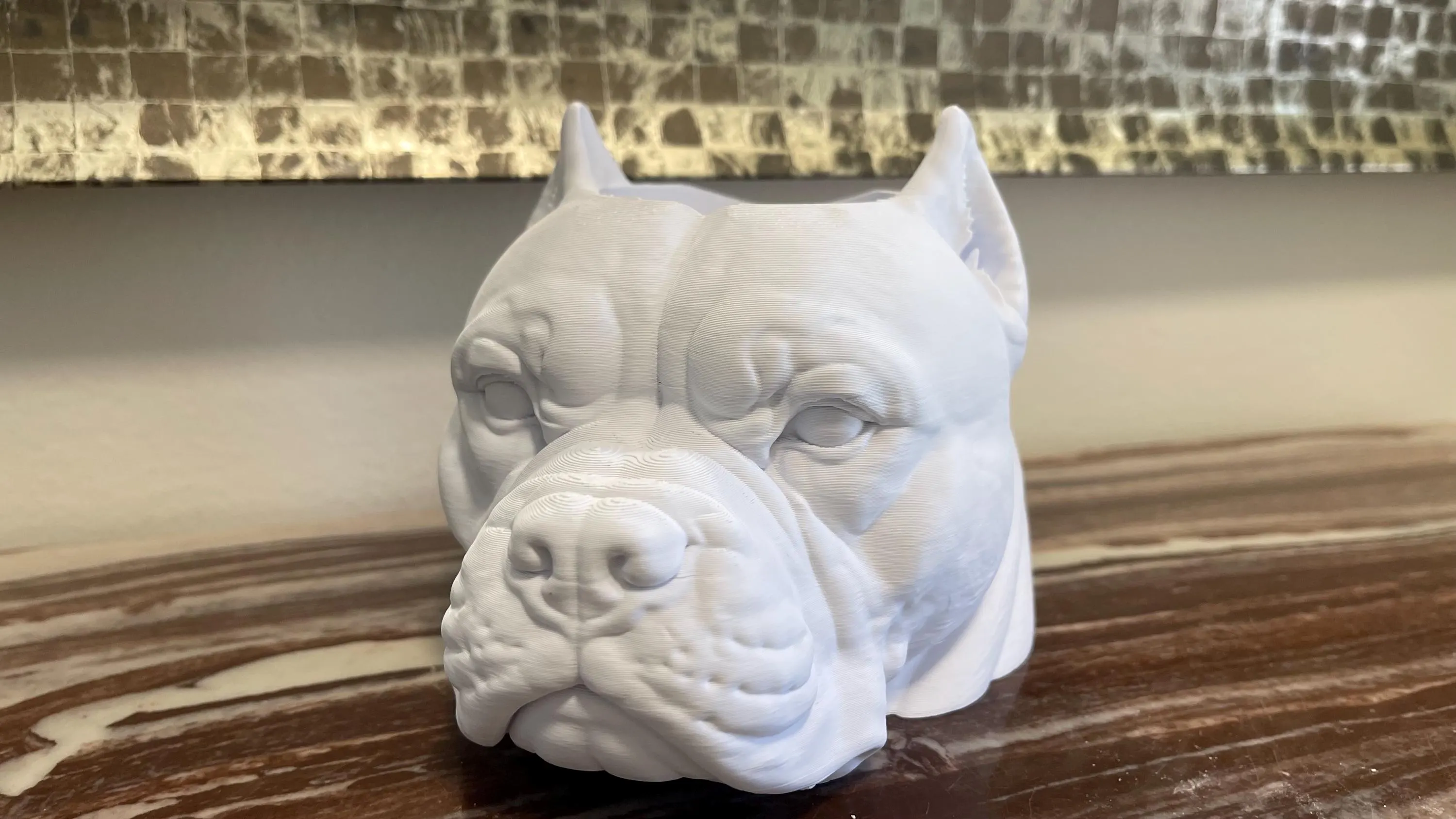 Personalized American Bully Dog Pen Holder, Custom Bulldog Desk Organizer, Engraved Dog Lover Gift, Custom Text Office Decor - image 4