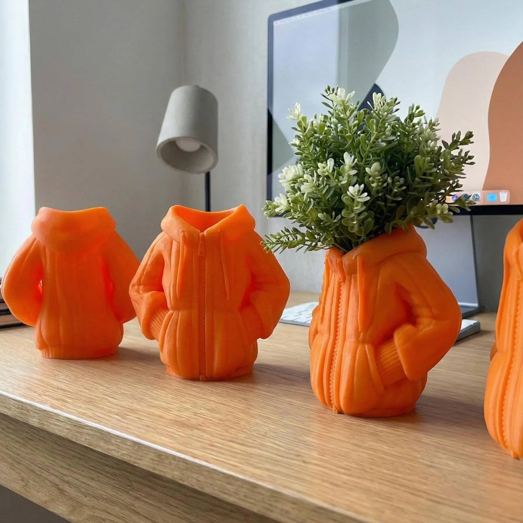 Hoodie Vase, Streetwear Planter, 3D Printed Unique Succulent Pot, Urban Home Decor, Trendy Flower Pot, Gift for Him, Modern Desk Accessory - image 2