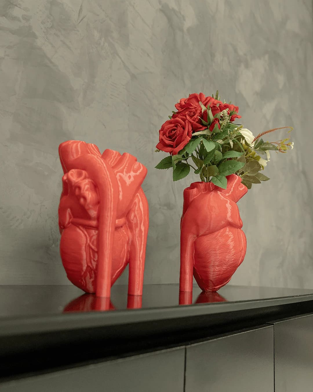 Elegant Realistic Heart Vase - 3D Printed Stunning Valentine's Day Centrepiece