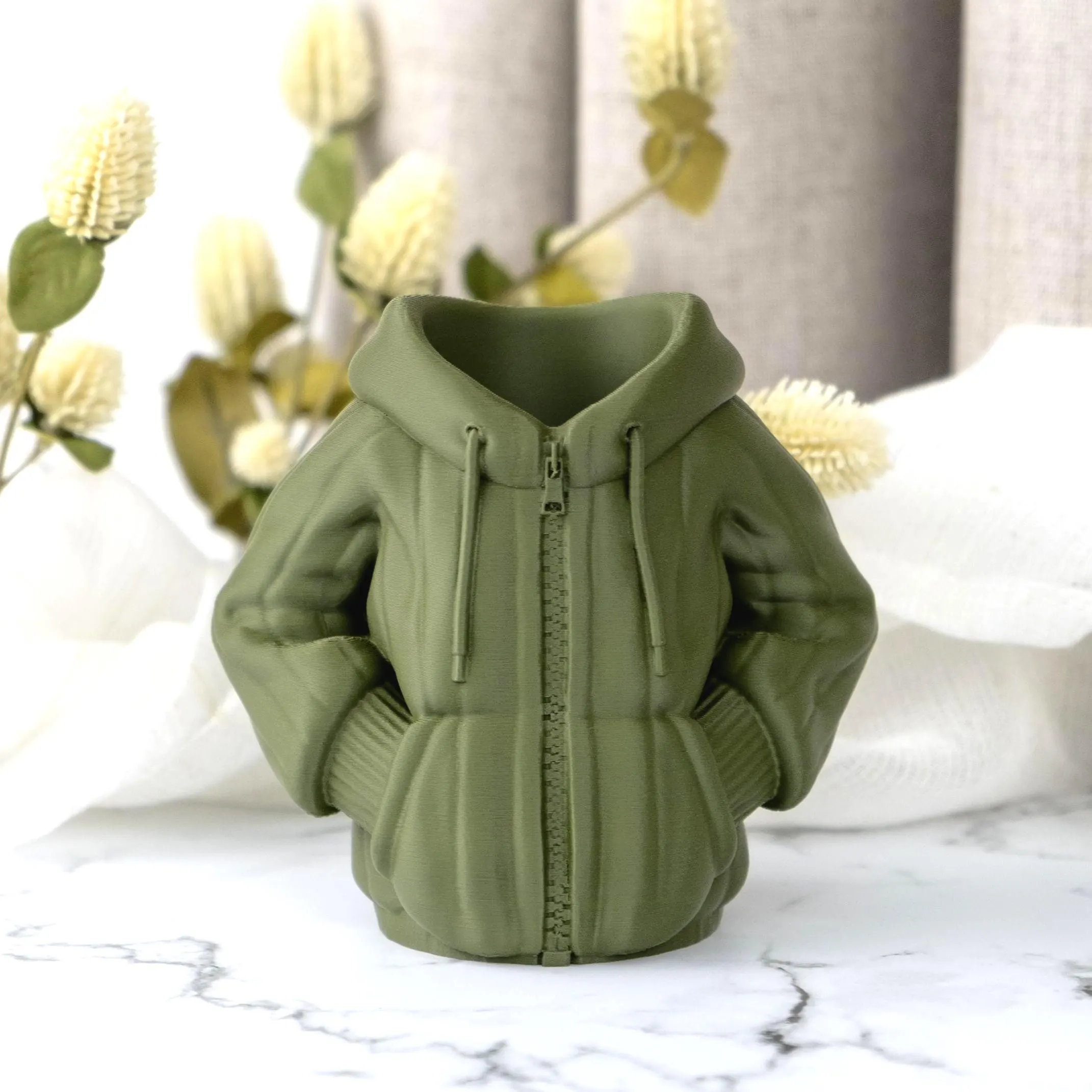 Hoodie Vase, Streetwear Planter, 3D Printed Unique Succulent Pot, Urban Home Decor, Trendy Flower Pot, Gift for Him, Modern Desk Accessory - image 5