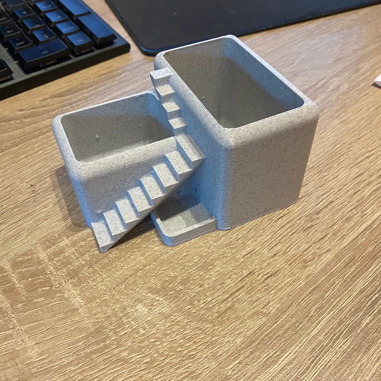 Desk Plant Pot, Modern Villa Two-Tier 3D Printed Succulent Planter, Architectural Office Garden Plant Decor - image 4