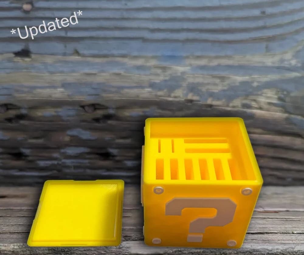 Nintendo Switch Game Cartridge Case, Mario Question Block, Game Card Holder, 3D Printed, 8 Games & 2 SD, Gamer Gift - image 5