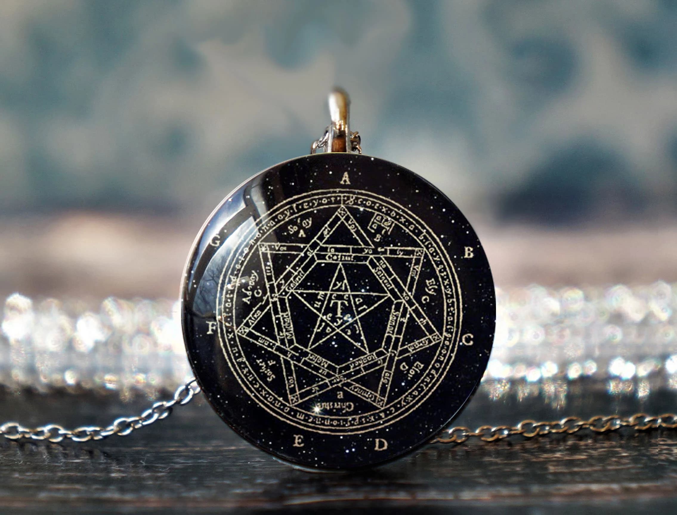 seal of archangels , enochian sigil , enochian angel magic , enochian necklace , protection amulet , enochian jewelry , enochian pendant