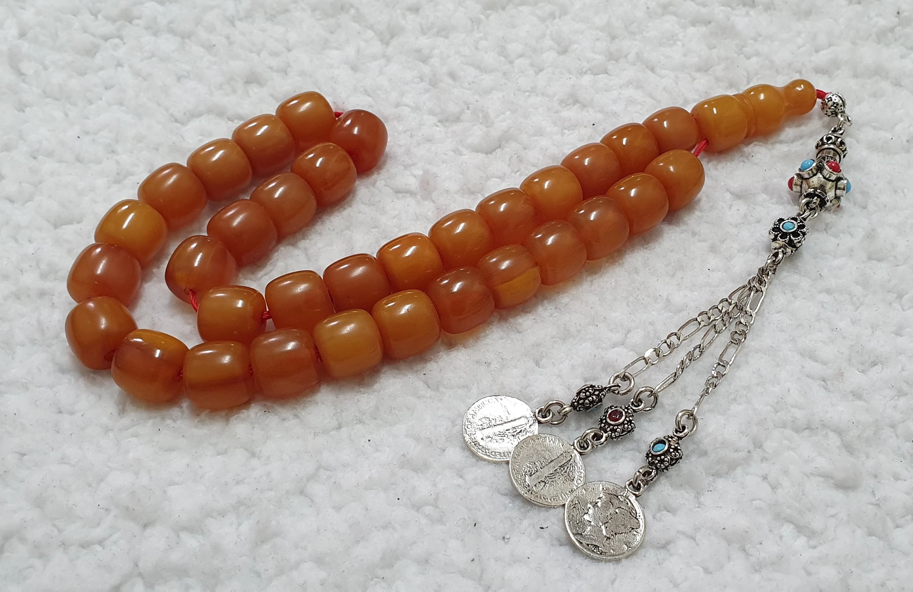HQ Handmade German Faturan Bakelite Islamic Prayer Rosary Tasbih Misbaha Tasbeeh Tesbih Tesbeeh #011 - image 4