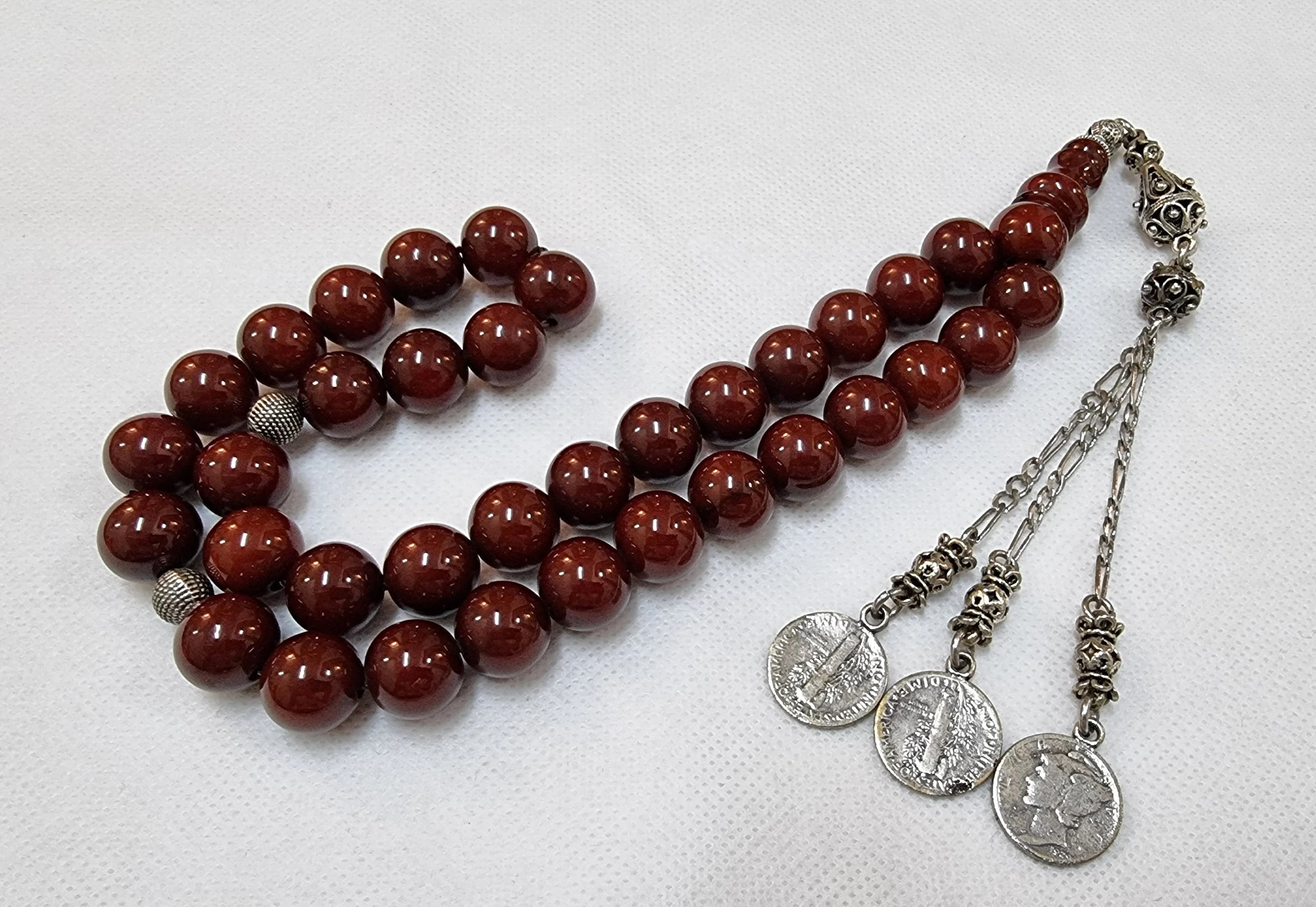 HQ Handmade Sandalous Bakelite Antique Ottoman Style Islamic Prayer Rosary 35 Beads Misbahs Tasbih Tasbeeh Tesbih Tesbeeh #MTH012 - image 5