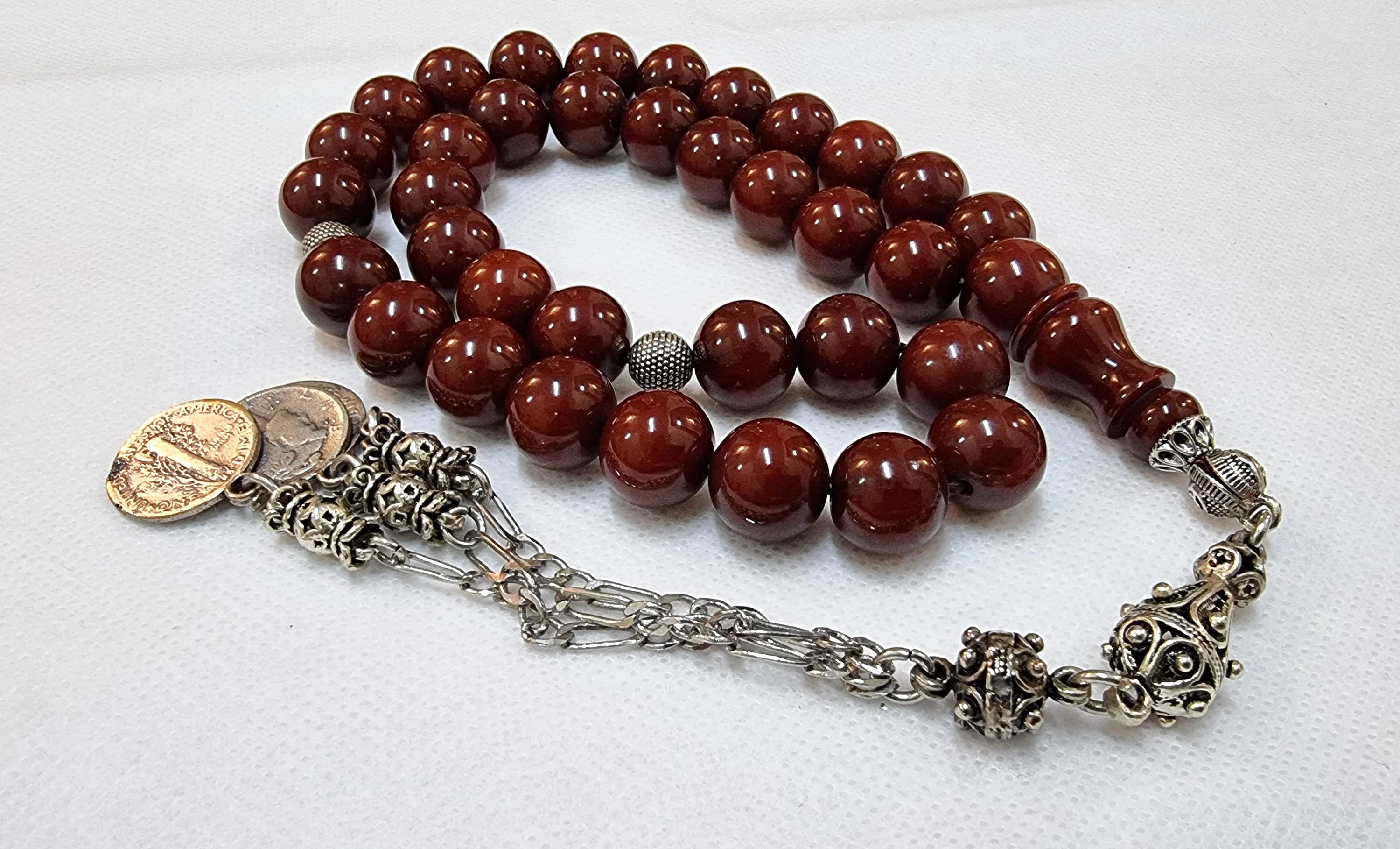 HQ Handmade Sandalous Bakelite Antique Ottoman Style Islamic Prayer Rosary 35 Beads Misbahs Tasbih Tasbeeh Tesbih Tesbeeh #MTH012 - image 2