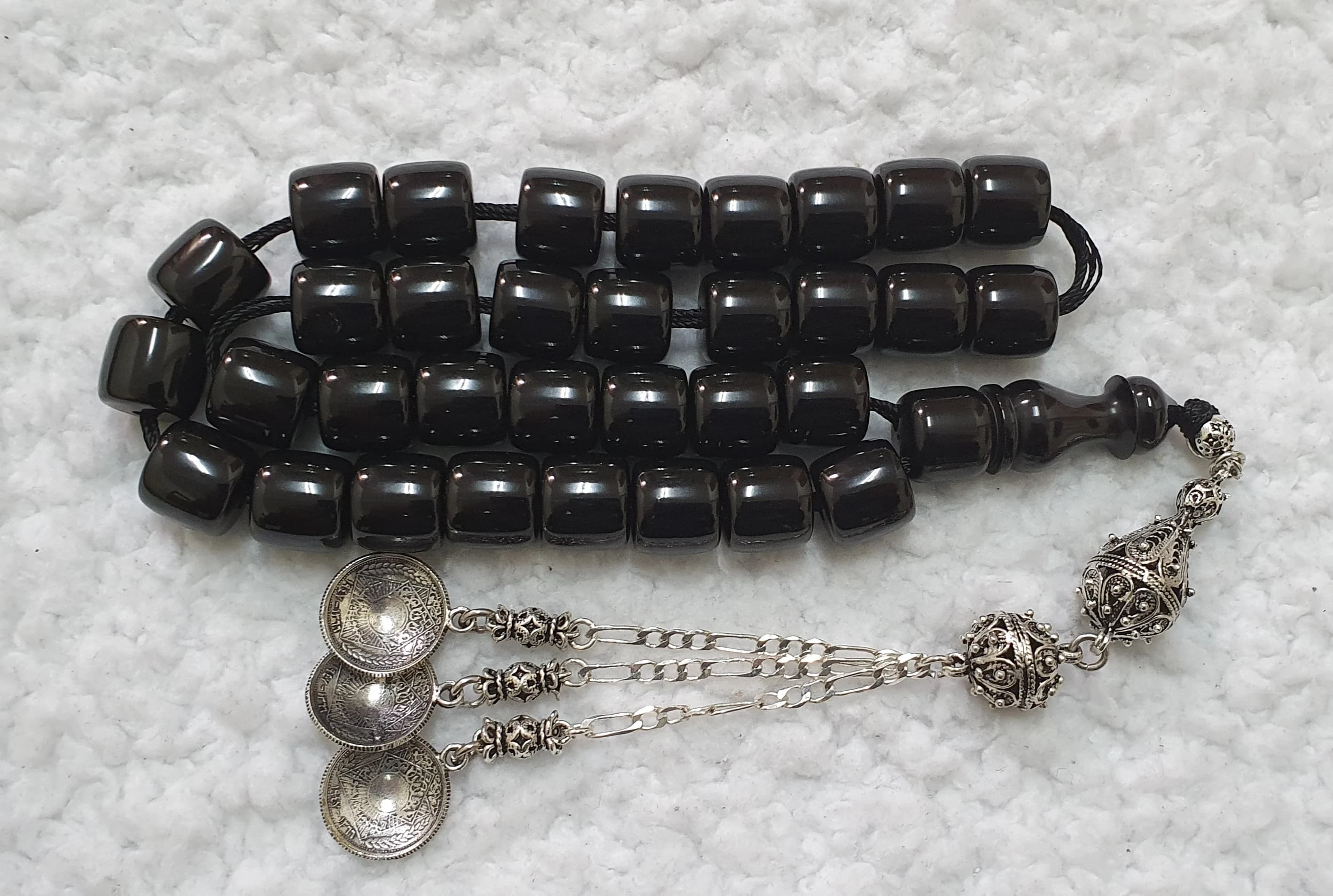 Ottoman Handmade Sandalous Bakelite Islamic Prayer Rosary Tasbih Misbaha Tasbeeh Tesbih Tesbeeh