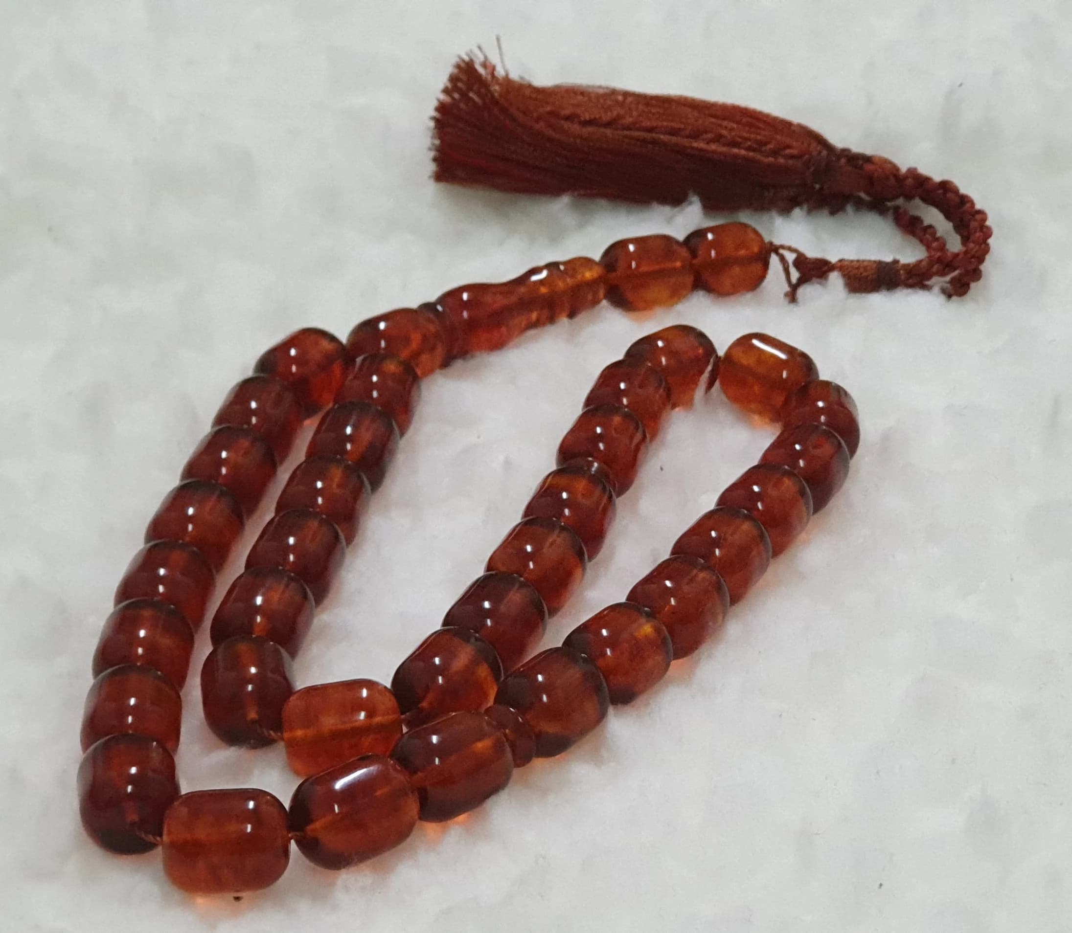 Smoked Cognac Baltic Amber Kaliningrad Islamic Prayer Rosary 33 gr Tasbih Tasbeeh Tesbih Tesbeeh
