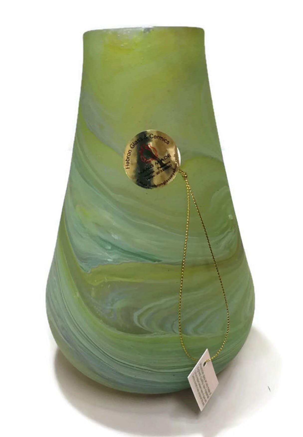 New Phoenician Style Hebron Blowing Glass Big VASE Holy Land Handmade Blown Color Art - A0124BiV - image 5
