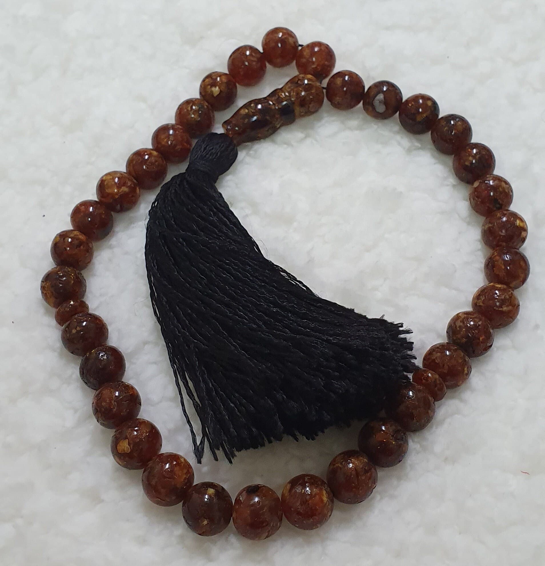 78 GR Rare Old Pressed German Baltic Amber Brown Marmor Islamic Prayer Rosary Misbaha Tasbeeh Tasbih Tesbeeh Tesbih - image 4