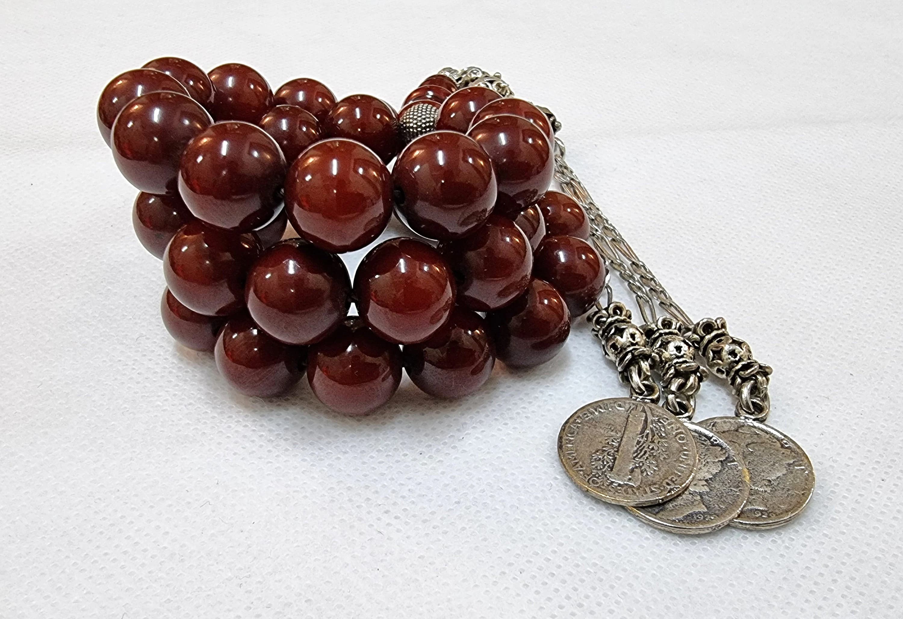 HQ Handmade Sandalous Bakelite Antique Ottoman Style Islamic Prayer Rosary 35 Beads Misbahs Tasbih Tasbeeh Tesbih Tesbeeh #MTH012