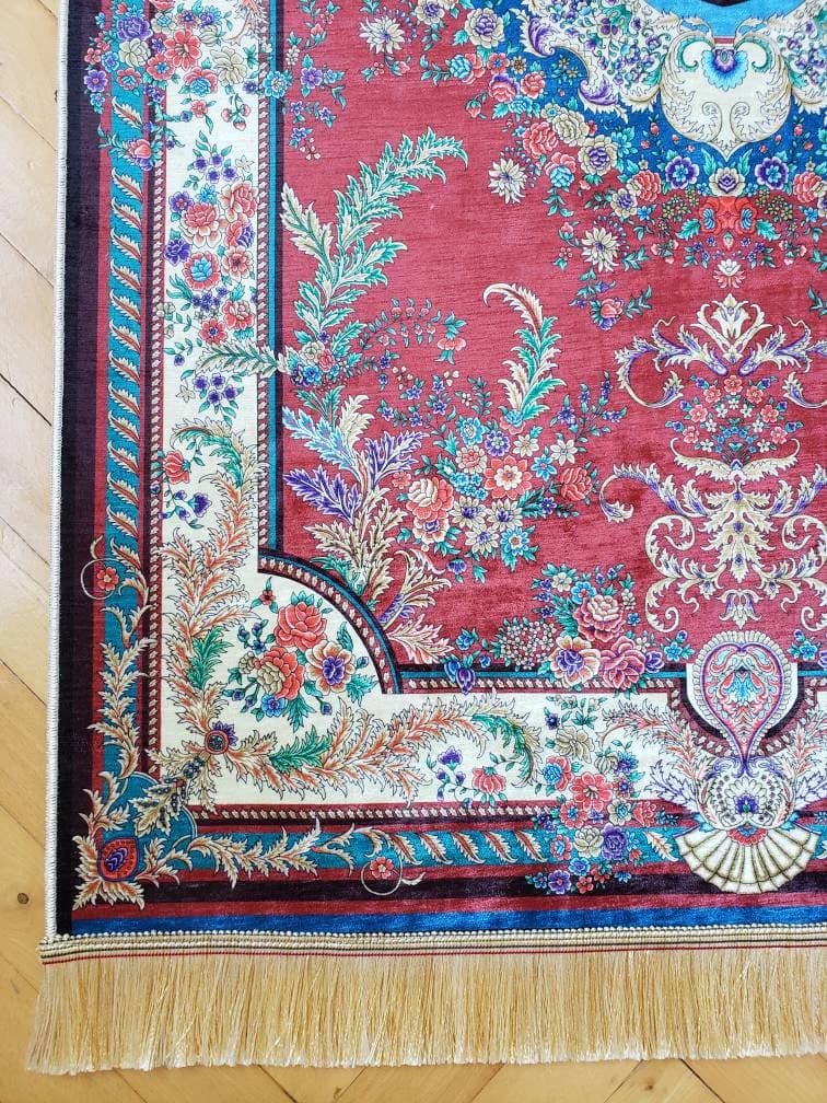 Prayer Mat, Islamic Gift, Luxury Prayer Rug, Janamaz, Muslim Wedding Gift, Floral Prayer Rug, Meditation Rug, Sejadah, Gift for Muslim - image 5