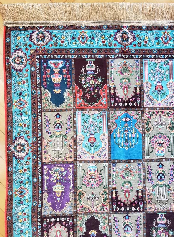 silk prayer rug, luxury prayer mat, silk design meditation rug, christian gifts for women, meditation mat, christian beads, gift for her - image 5