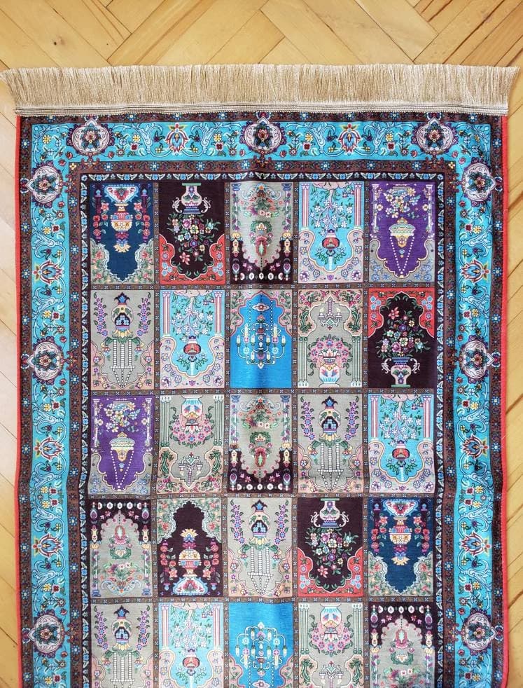 silk prayer rug, luxury prayer mat, silk design meditation rug, christian gifts for women, meditation mat, christian beads, gift for her - image 4