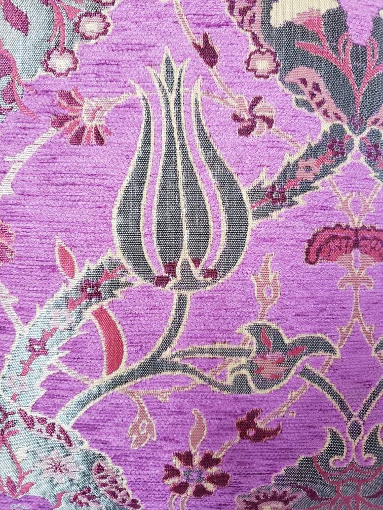 purple cushion cover, boho purple cushion, tulip design pillow, southwestern throw pillow covers, purple kilim pillow, kelim kissen pillow - image 4