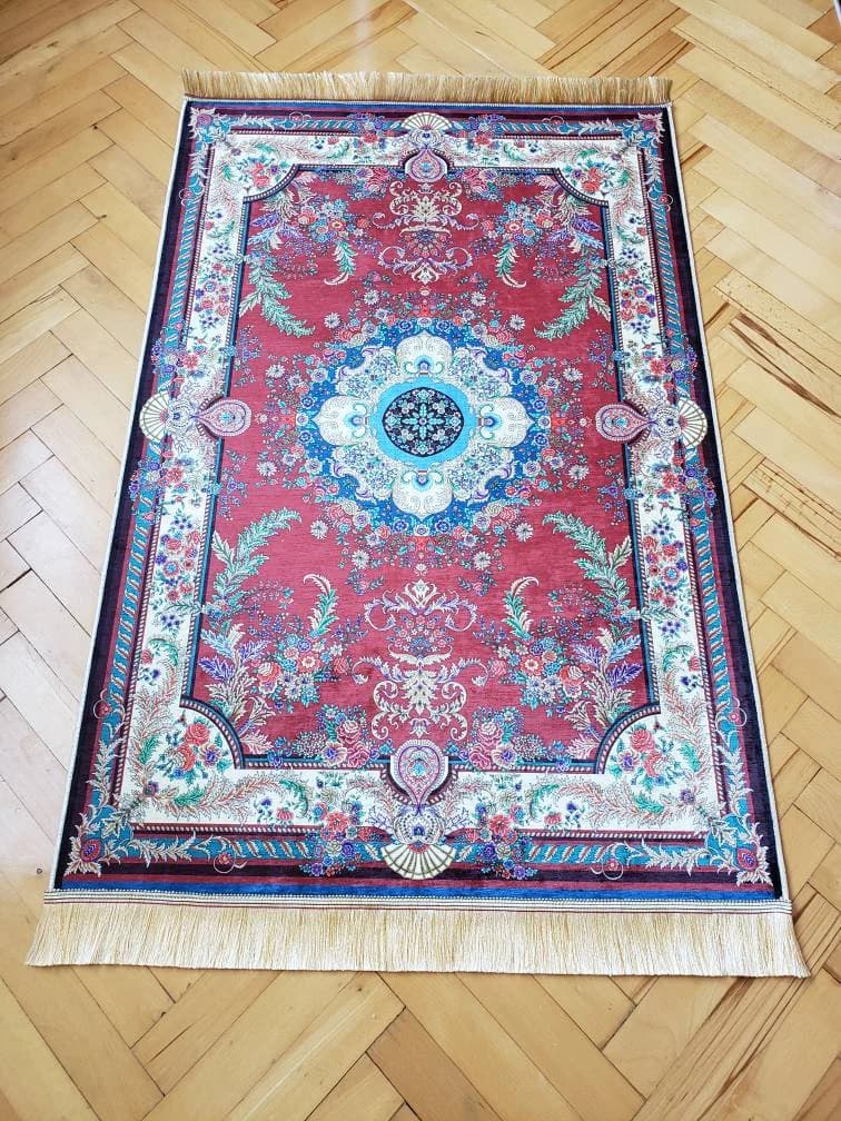 Prayer Mat, Islamic Gift, Luxury Prayer Rug, Janamaz, Muslim Wedding Gift, Floral Prayer Rug, Meditation Rug, Sejadah, Gift for Muslim - image 2