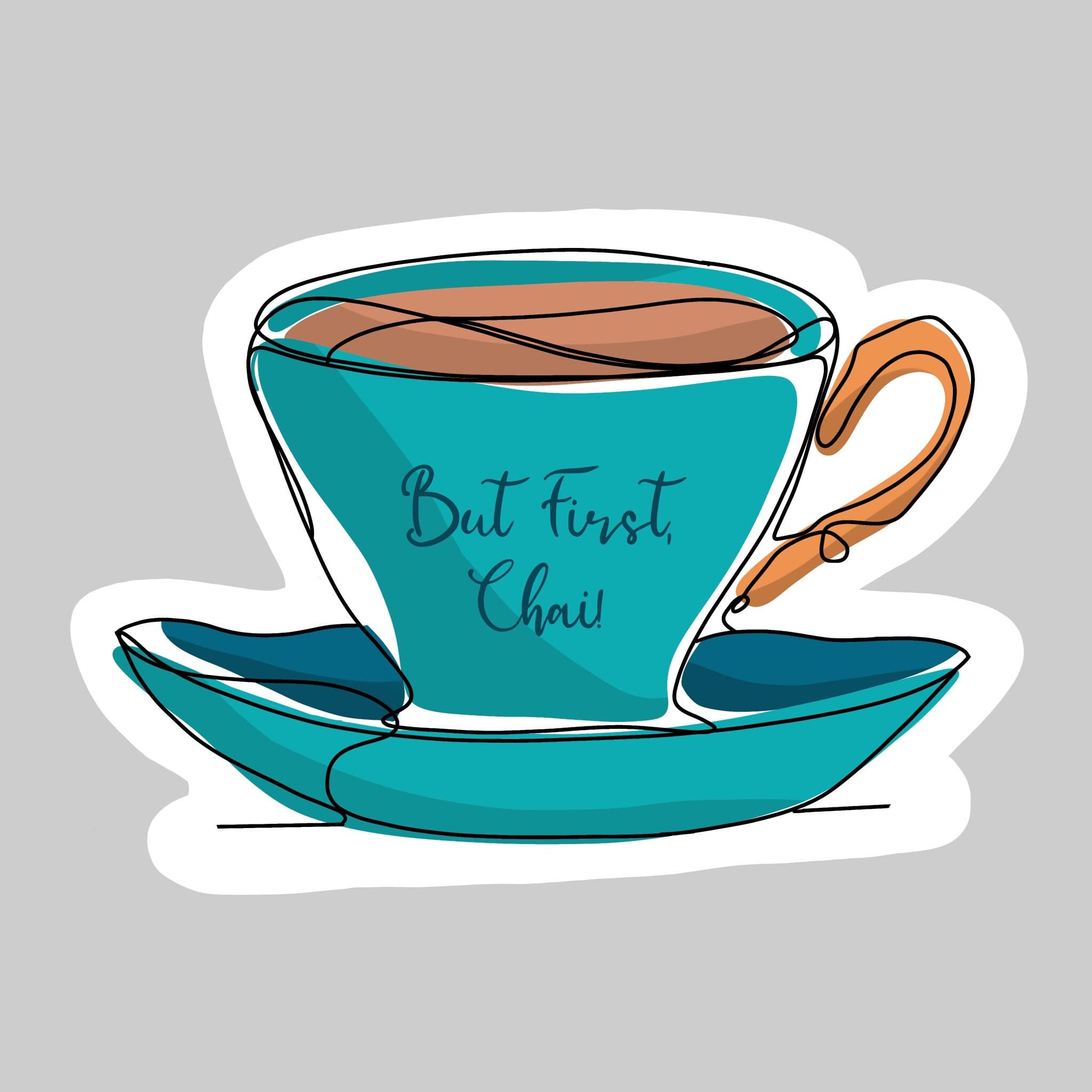 But First, Chai Sticker: Blue Tea Cup Decal - image 3