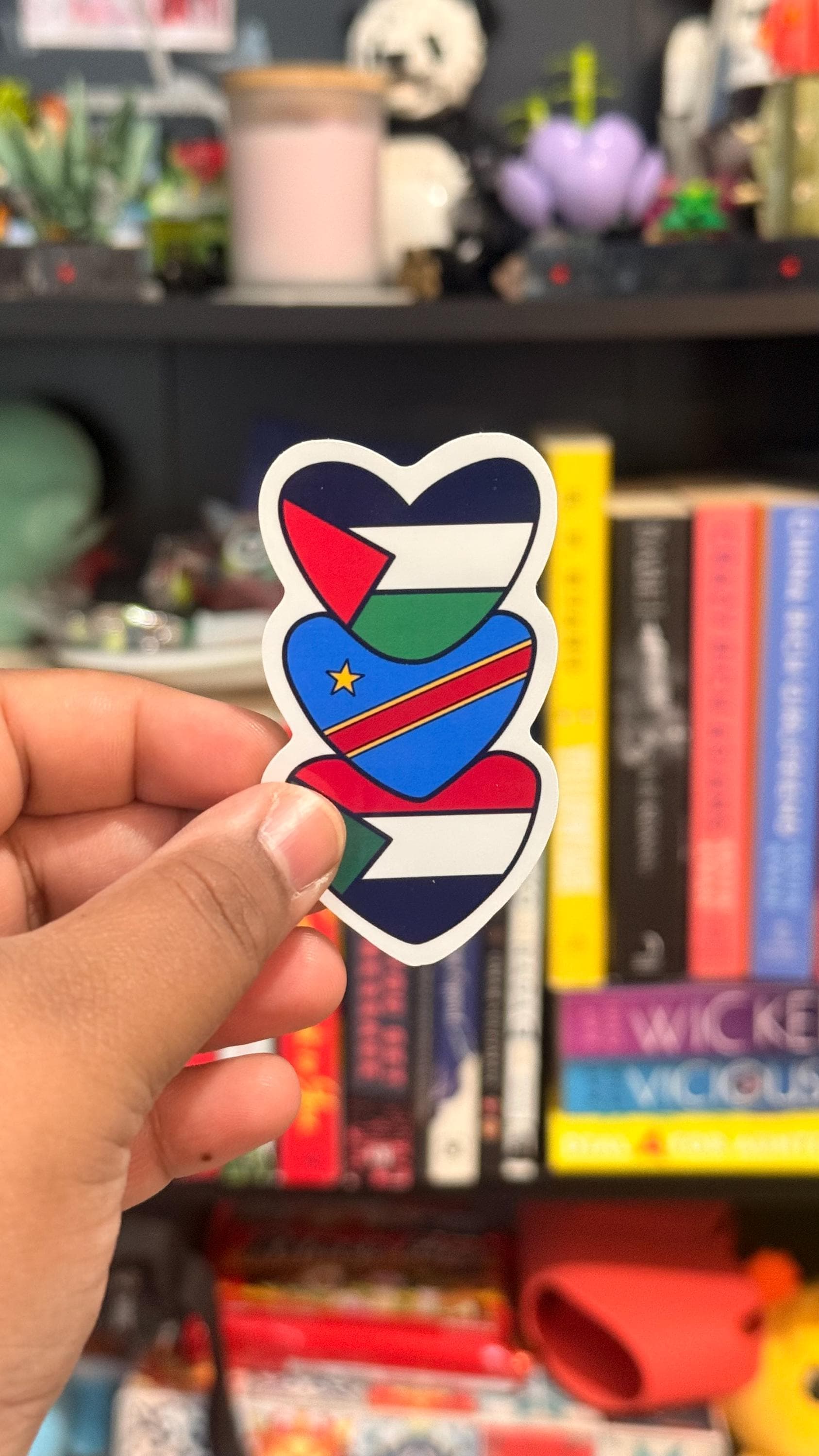 Three Hearts - Palestine, Sudan, Congo - Freedom - Solidarity - Support