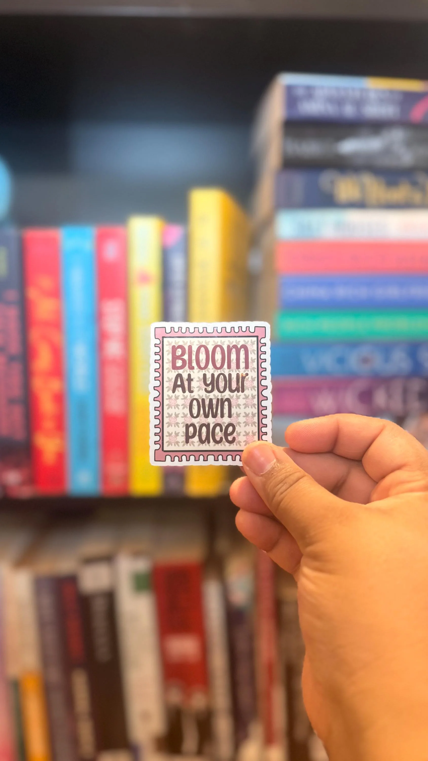 Bloom at Your Own Pace Sticker | Vintage Floral Stamp| Cottagecore | Motivational Quote Sticker | Journal Laptop Decal