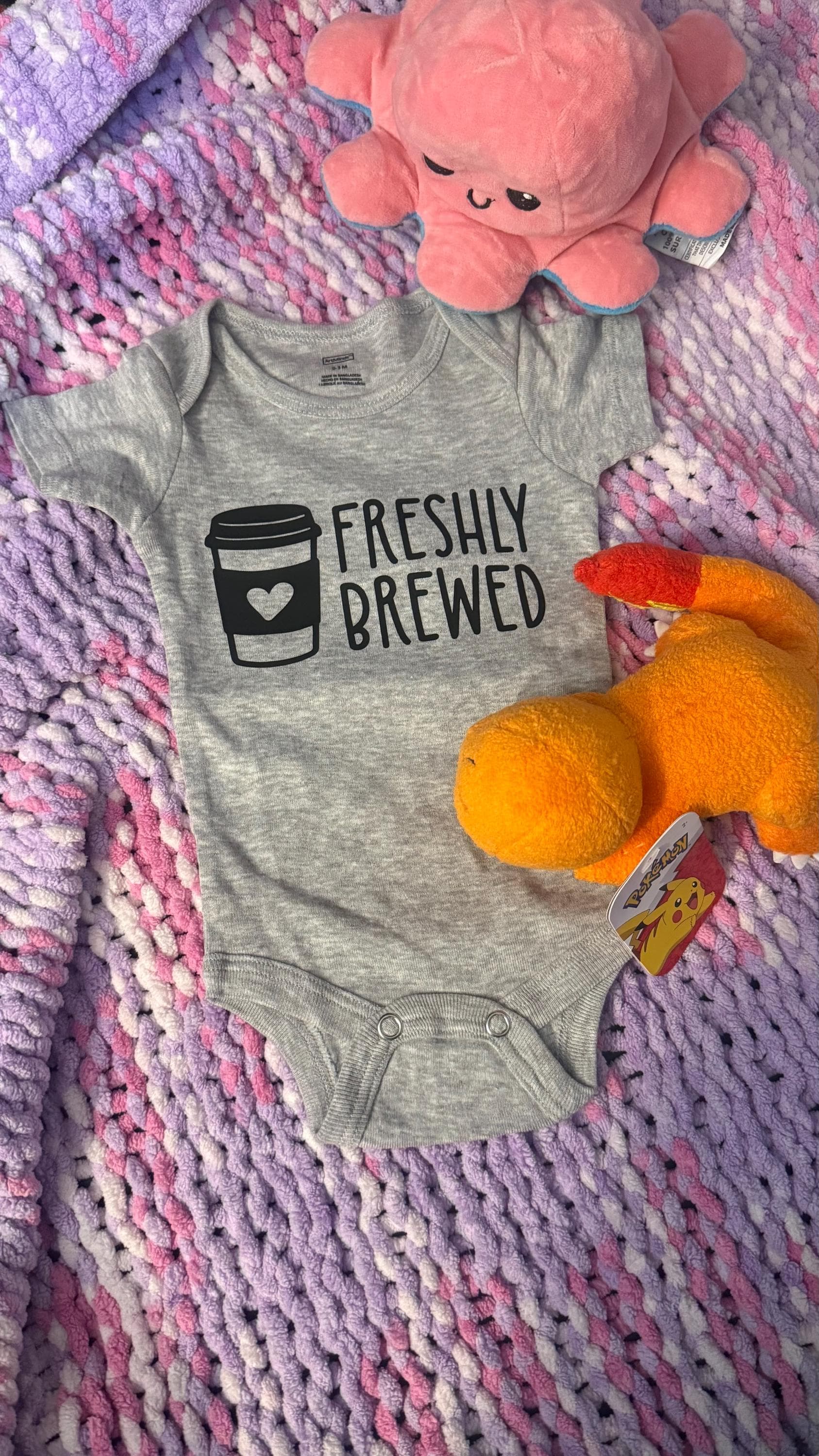 Freshly Brewed Baby Onesie – Coffee-Themed Infant Bodysuit – Newborn Gift – Baby Shower Outfit – Funny Coffee Lovers - image 2