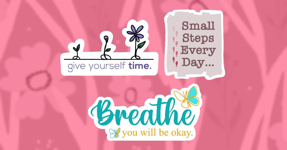 Mental Health Matters Stickers (3 Pack) - Wellness Stickers - Healing - Self Care - Motivational