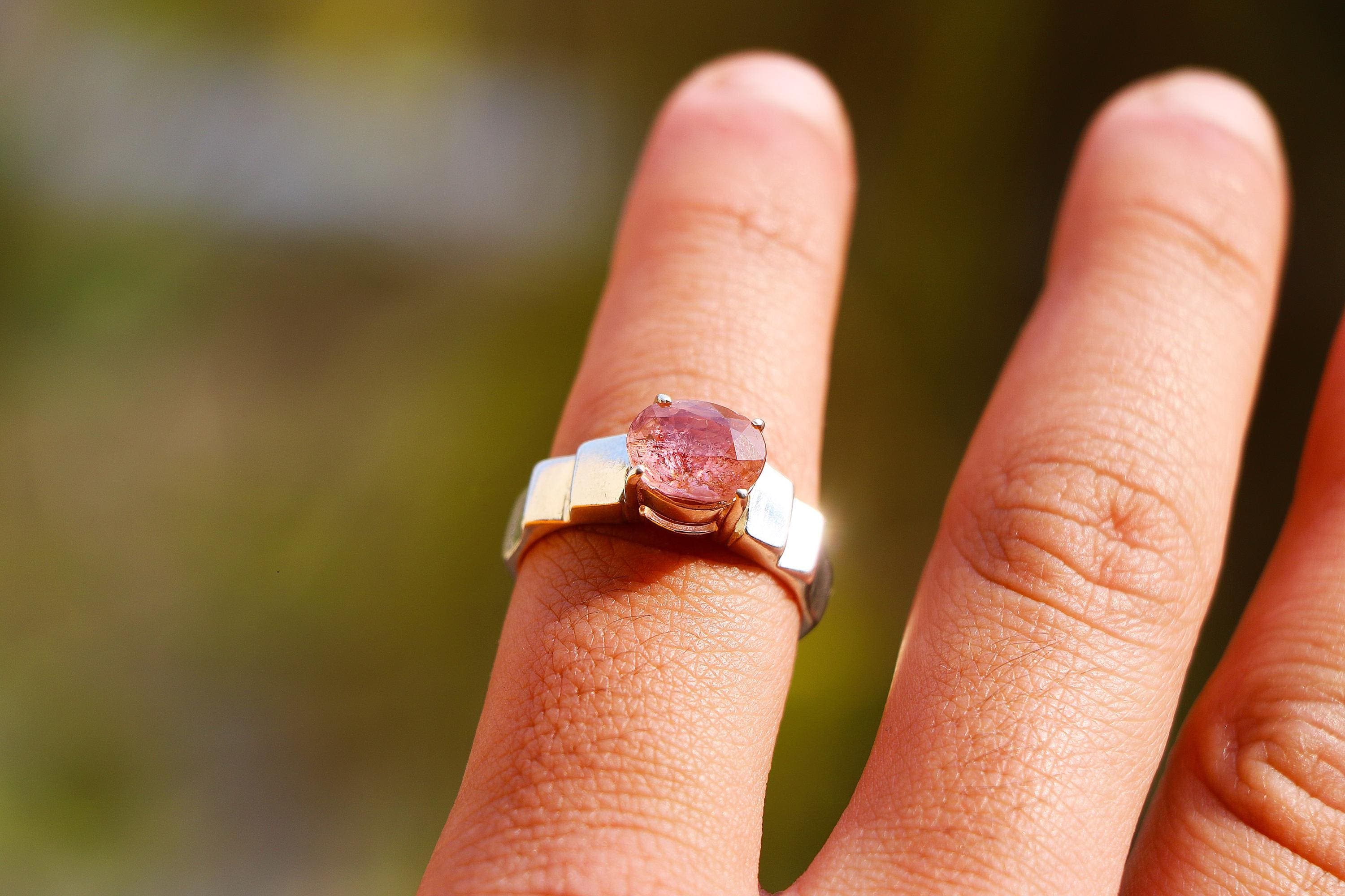 Pink Topaz Ring In 925 Sterling Silver, Handmade Faceted Gemstone Ring For Women, Elegant Gift For Her - image 5