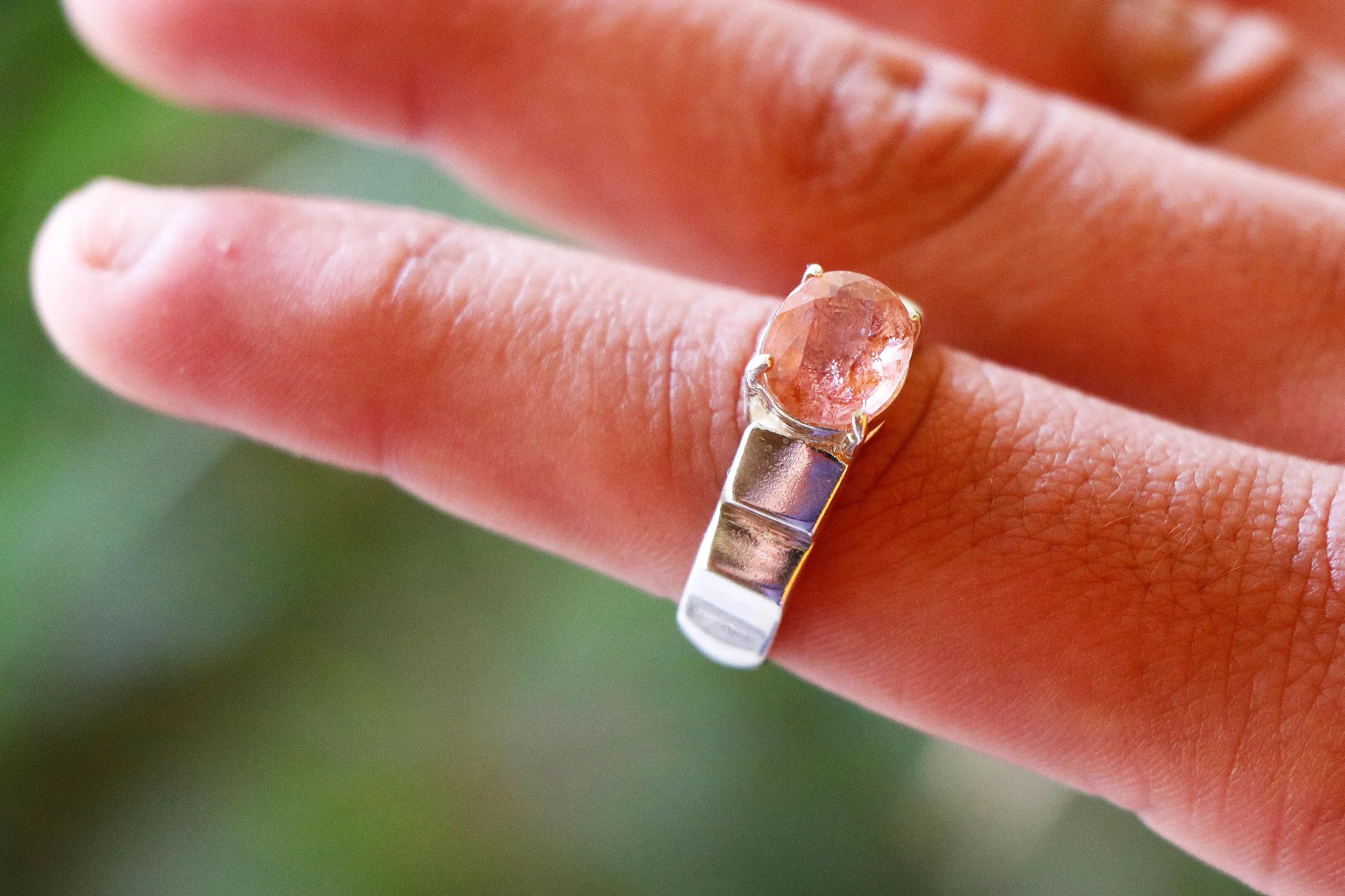 Pink Topaz Ring In 925 Sterling Silver, Handmade Faceted Gemstone Ring For Women, Elegant Gift For Her - image 4